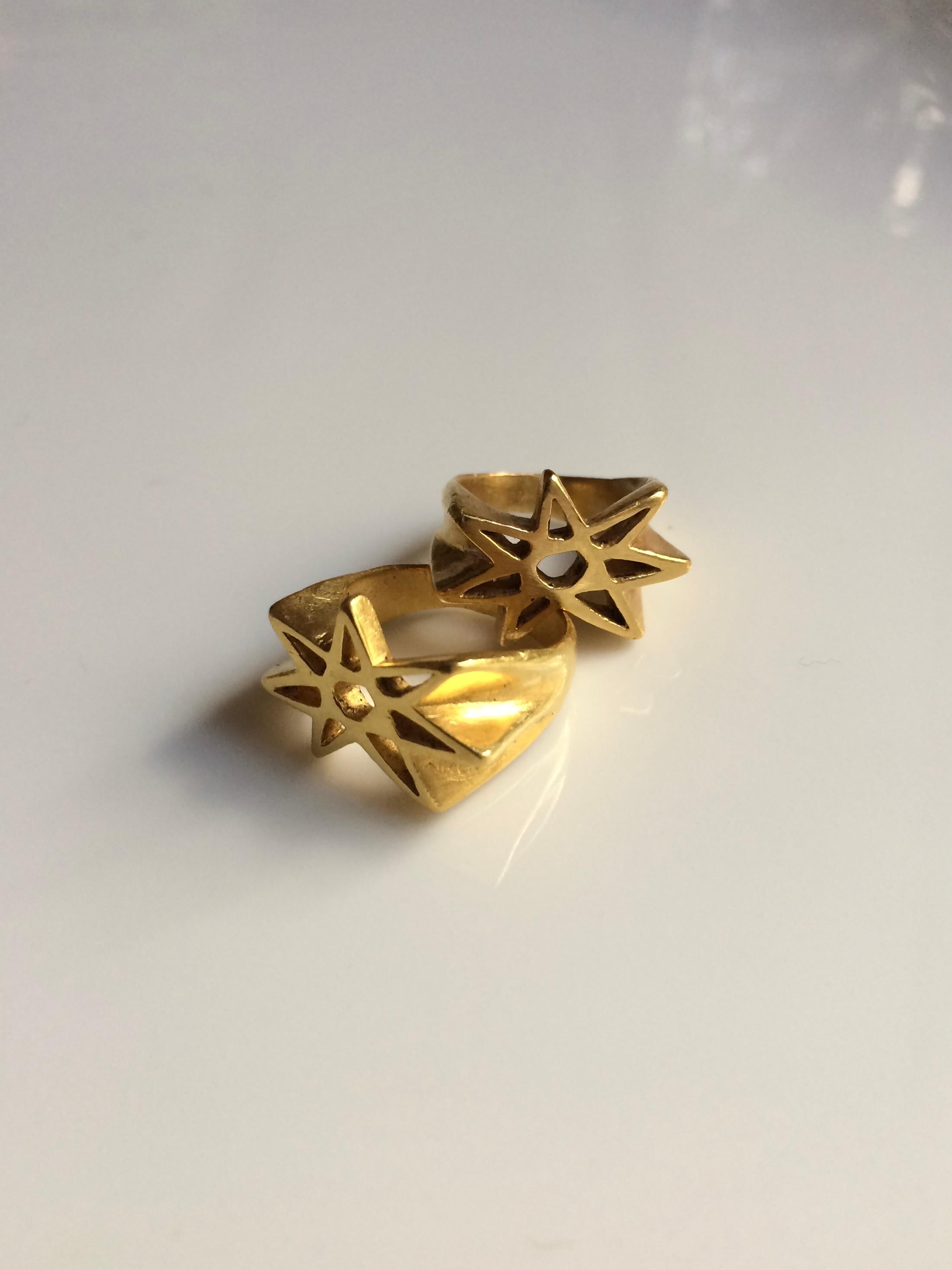 For Sale:  RIMA JEWELS 22k Gold Alchemical Seven Pointed Star Ring 8