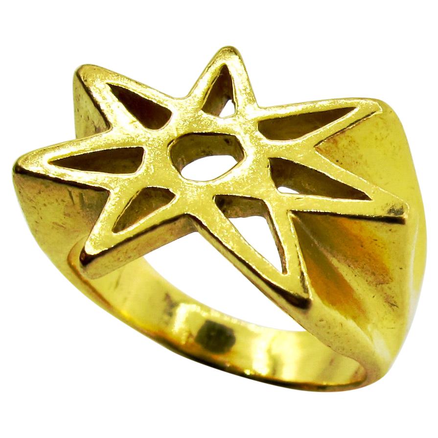 For Sale:  RIMA JEWELS 22k Gold Alchemical Seven Pointed Star Ring