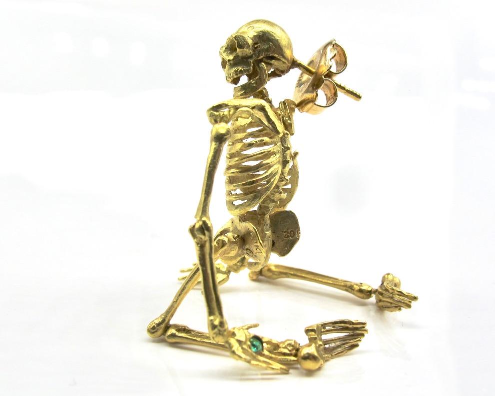 RIMA JEWELS Boucles d'oreilles squelette entièrement articulées en or massif 20 carats Neuf - En vente à New York, NY