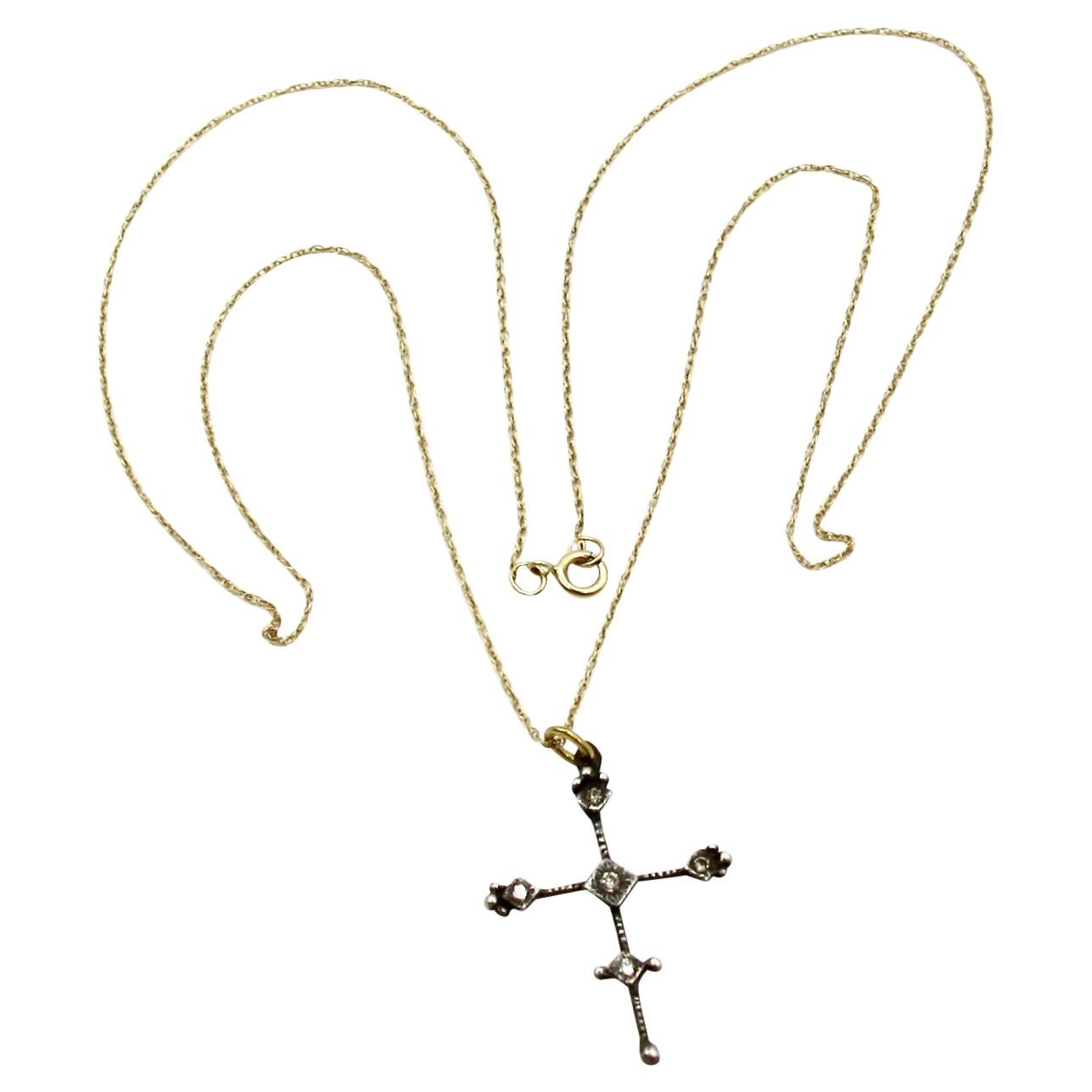 RIMA Jewels Ojo De Dios Delicate Cross Necklace