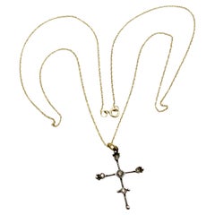 RIMA Jewels Ojo De Dios Delicate Cross Necklace