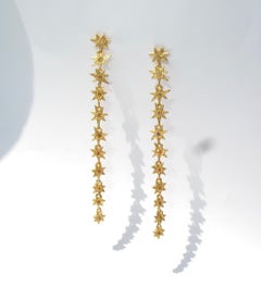 RIMA JEWELS Pendientes Gota Estrella de Siete Puntas con Diamantes Amarillos Naturales