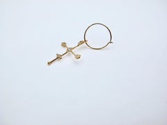 RIMA JEWELS Cruz de oro rosa macizo de 18 quilates con diamantes blancos brillantes