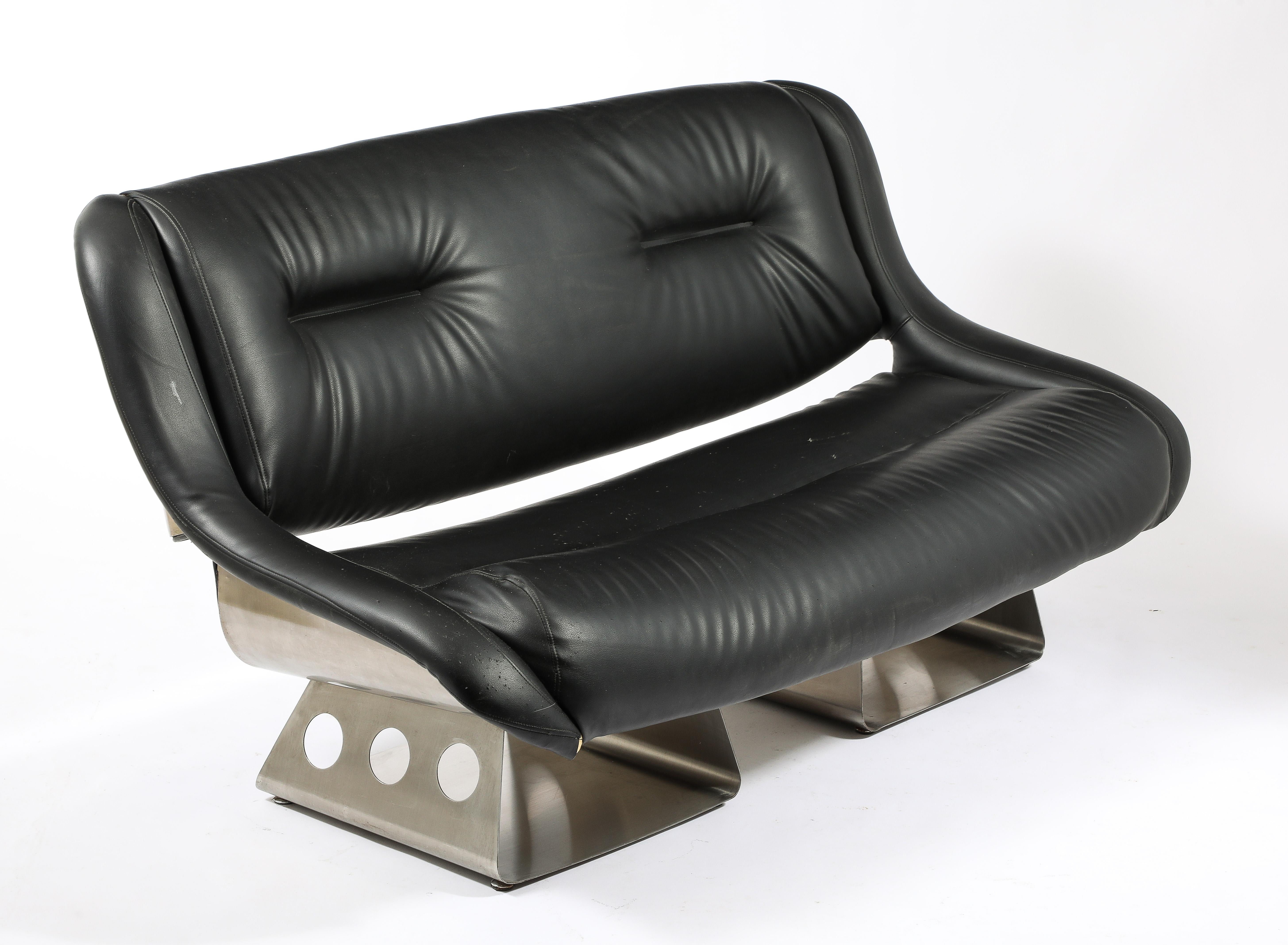 Rima Stainless Steel Settee, Italy 1960's For Sale 8