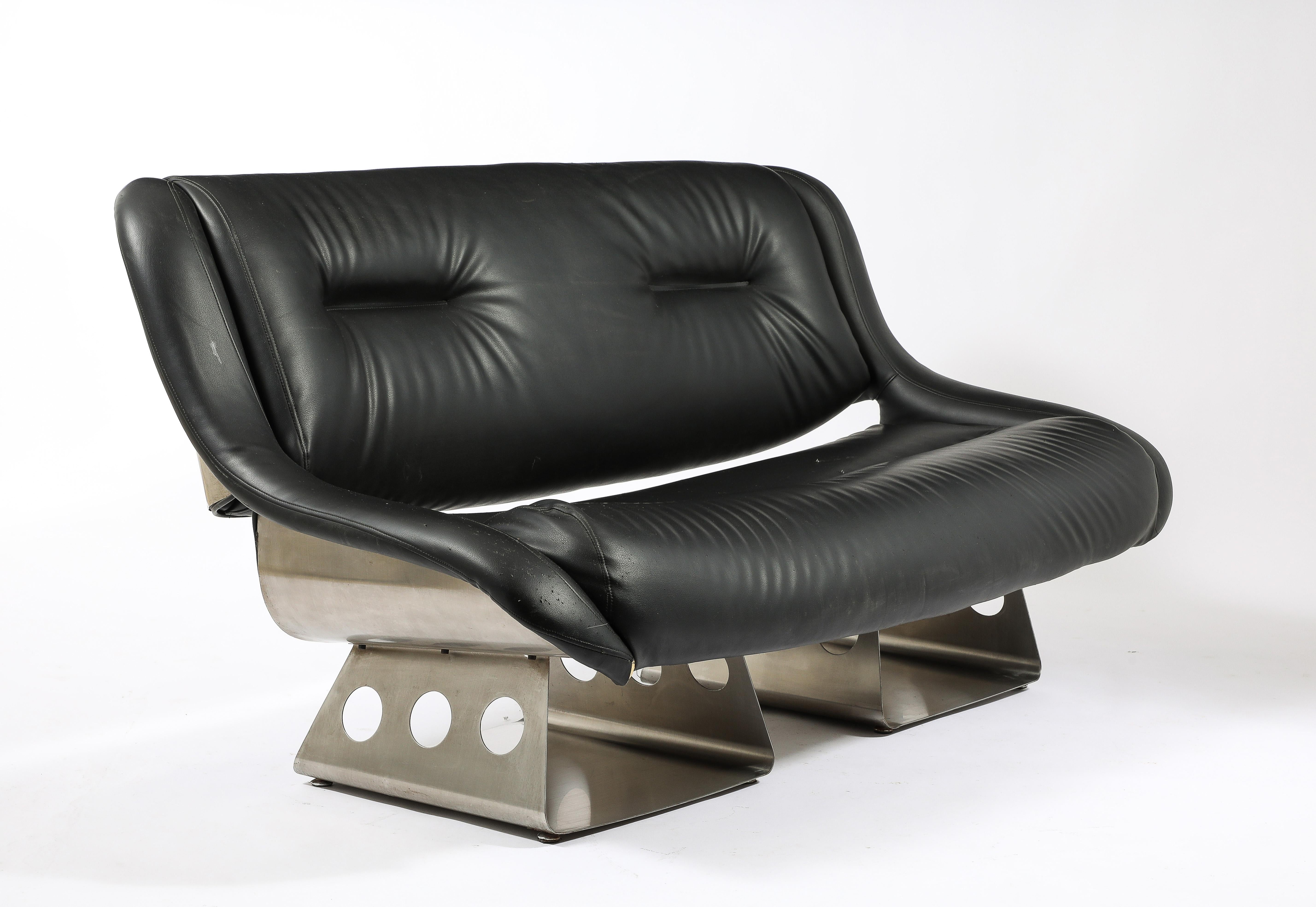 Rima Stainless Steel Settee, Italy 1960's For Sale 9