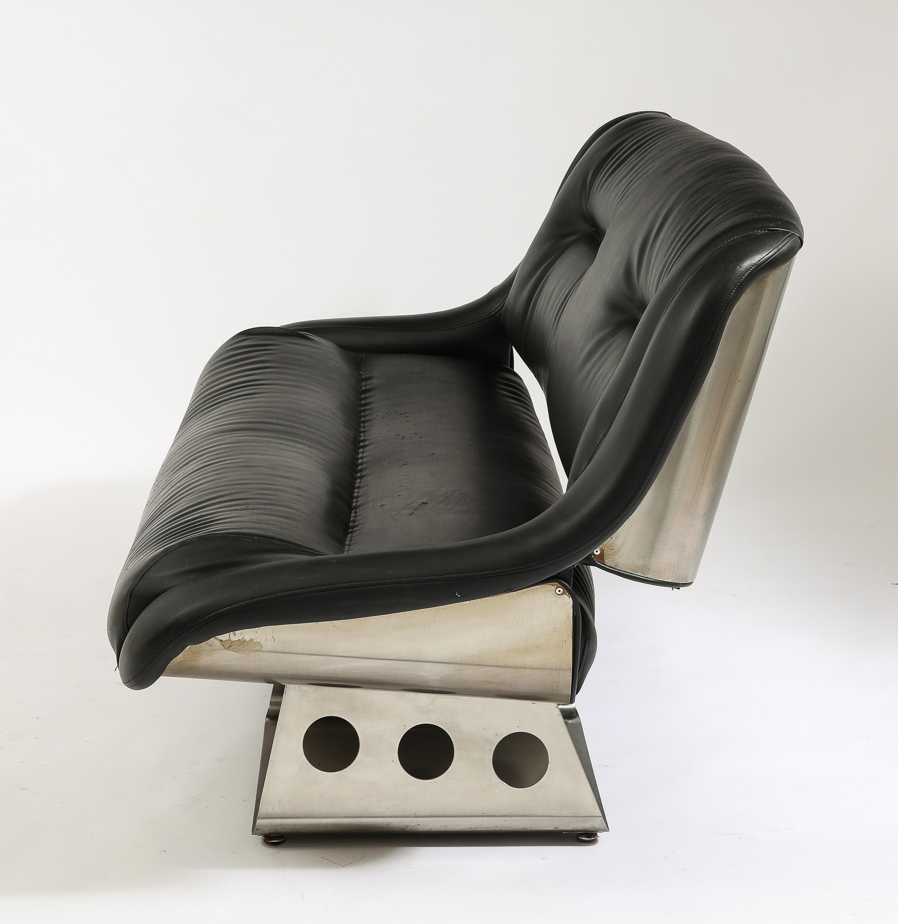 20th Century Rima Stainless Steel Settee, Italy 1960's For Sale
