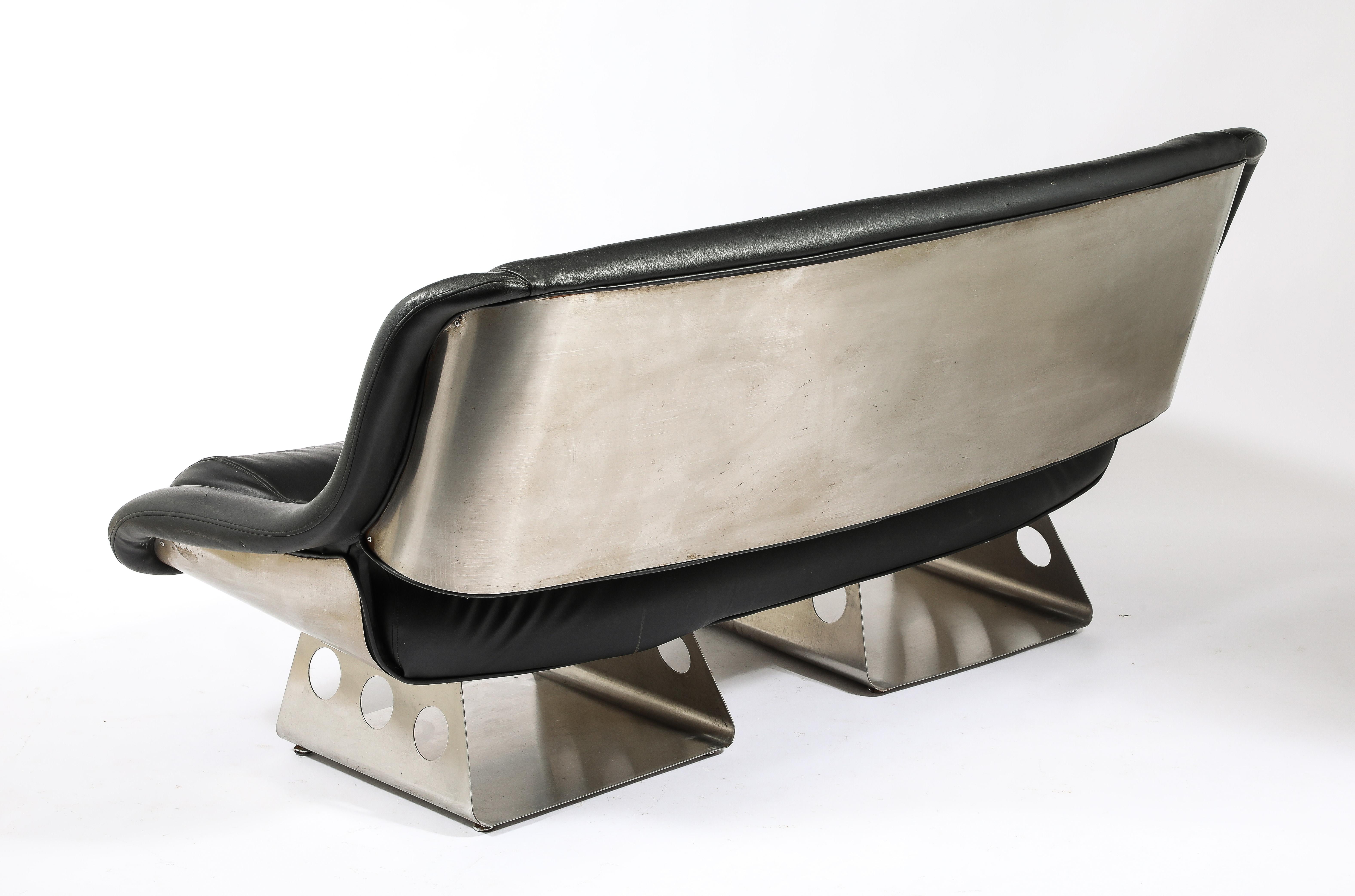 Rima Stainless Steel Settee, Italy 1960's For Sale 2