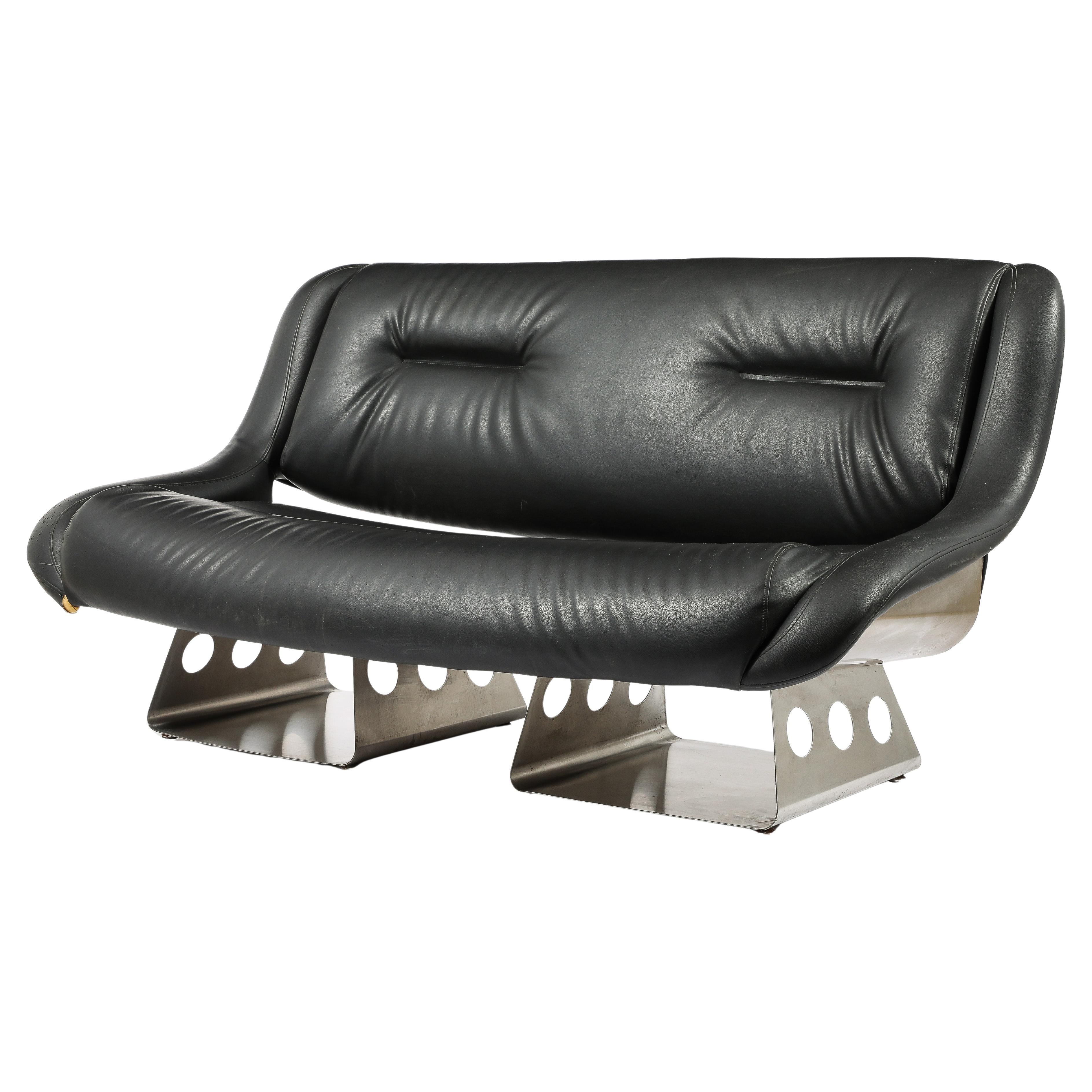 Rima Stainless Steel Settee, Italy 1960's For Sale