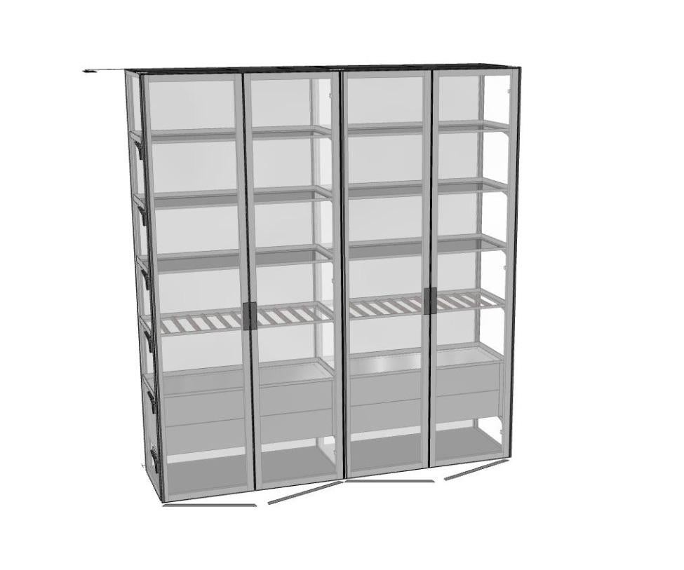 Metal Rimadesio Cover LED Wall System with Bottle Rack by Giuseppe Bavuso