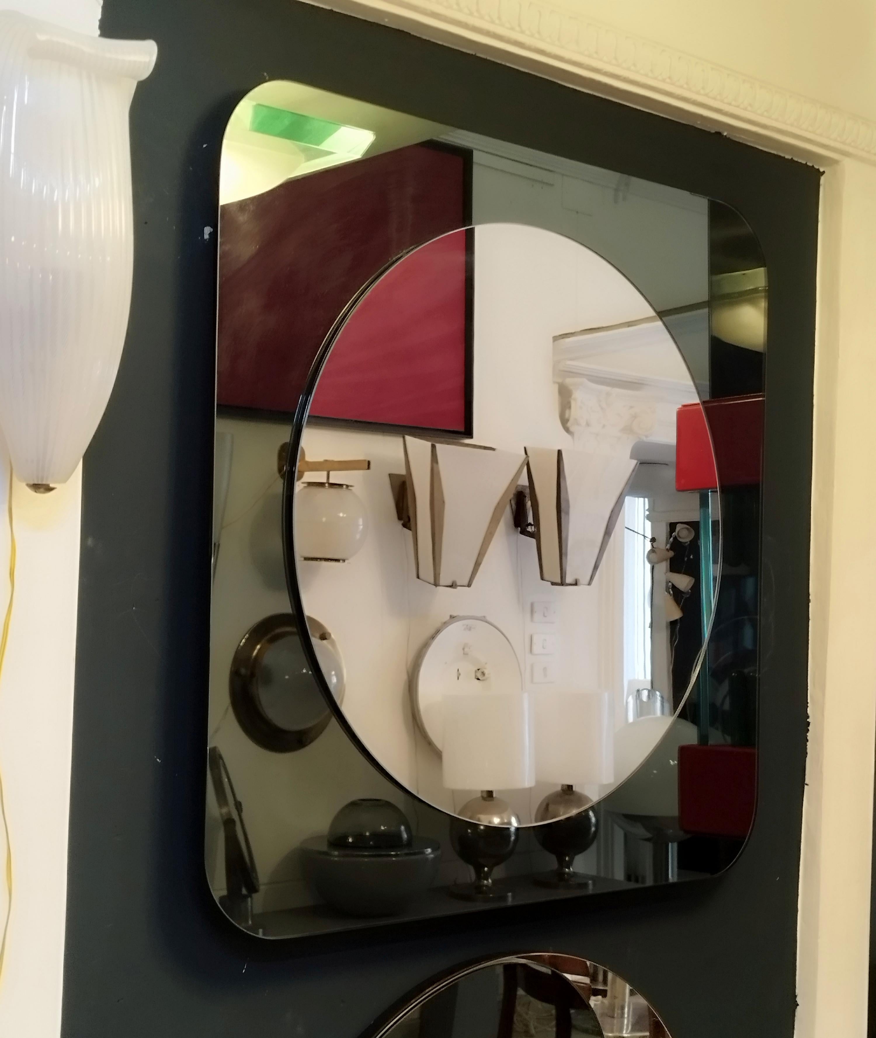 Mid-Century Modern Rimadesio Rare Square Wall Mirror, Italy 1970s
