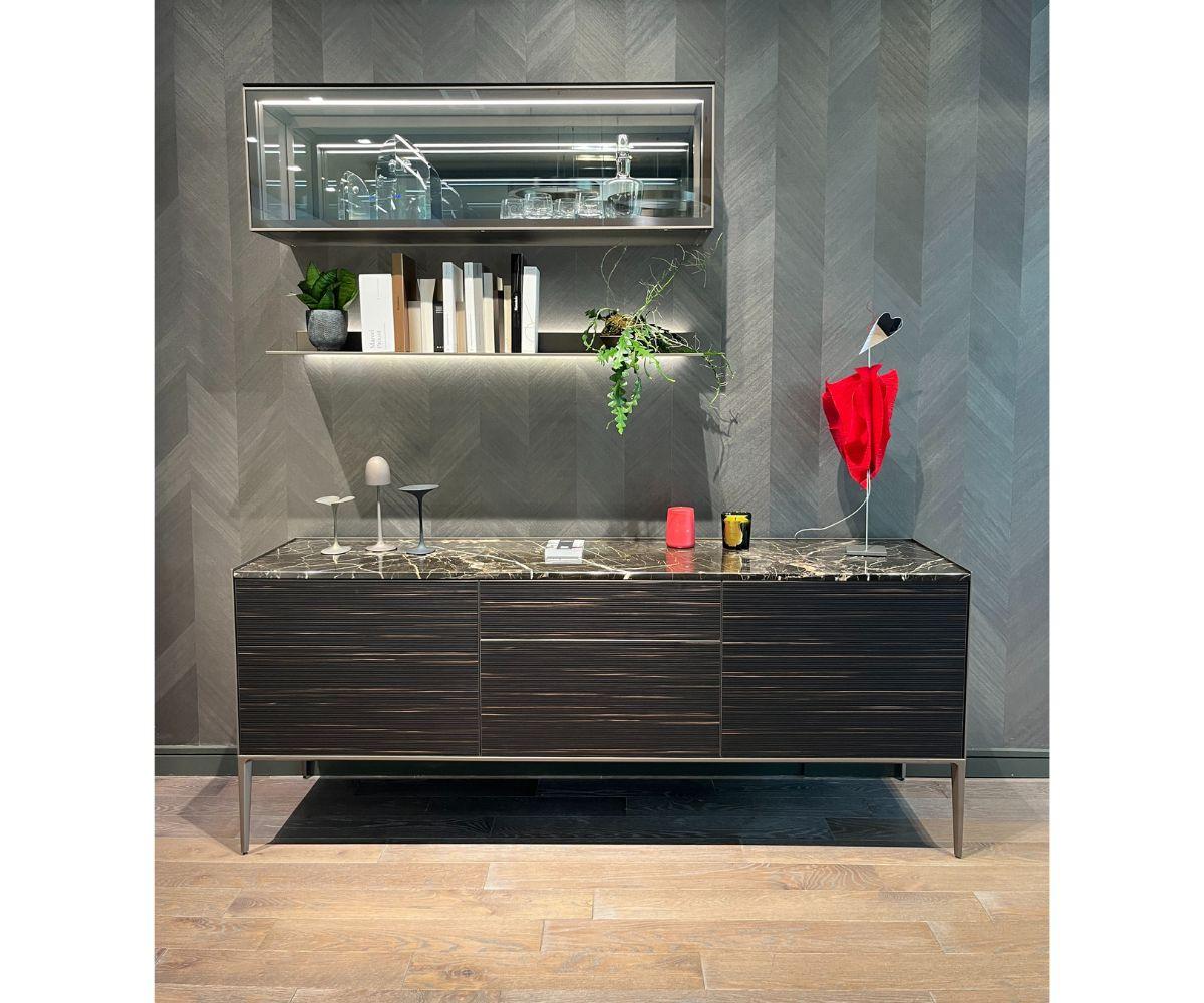 Modern Rimadesio Self Bold Credenza with Marble Top