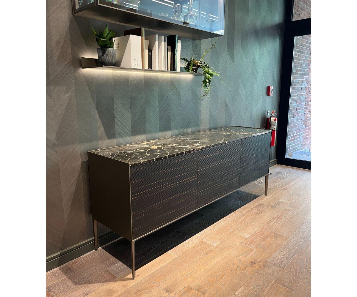 Italian Rimadesio Self Bold Credenza with Marble Top
