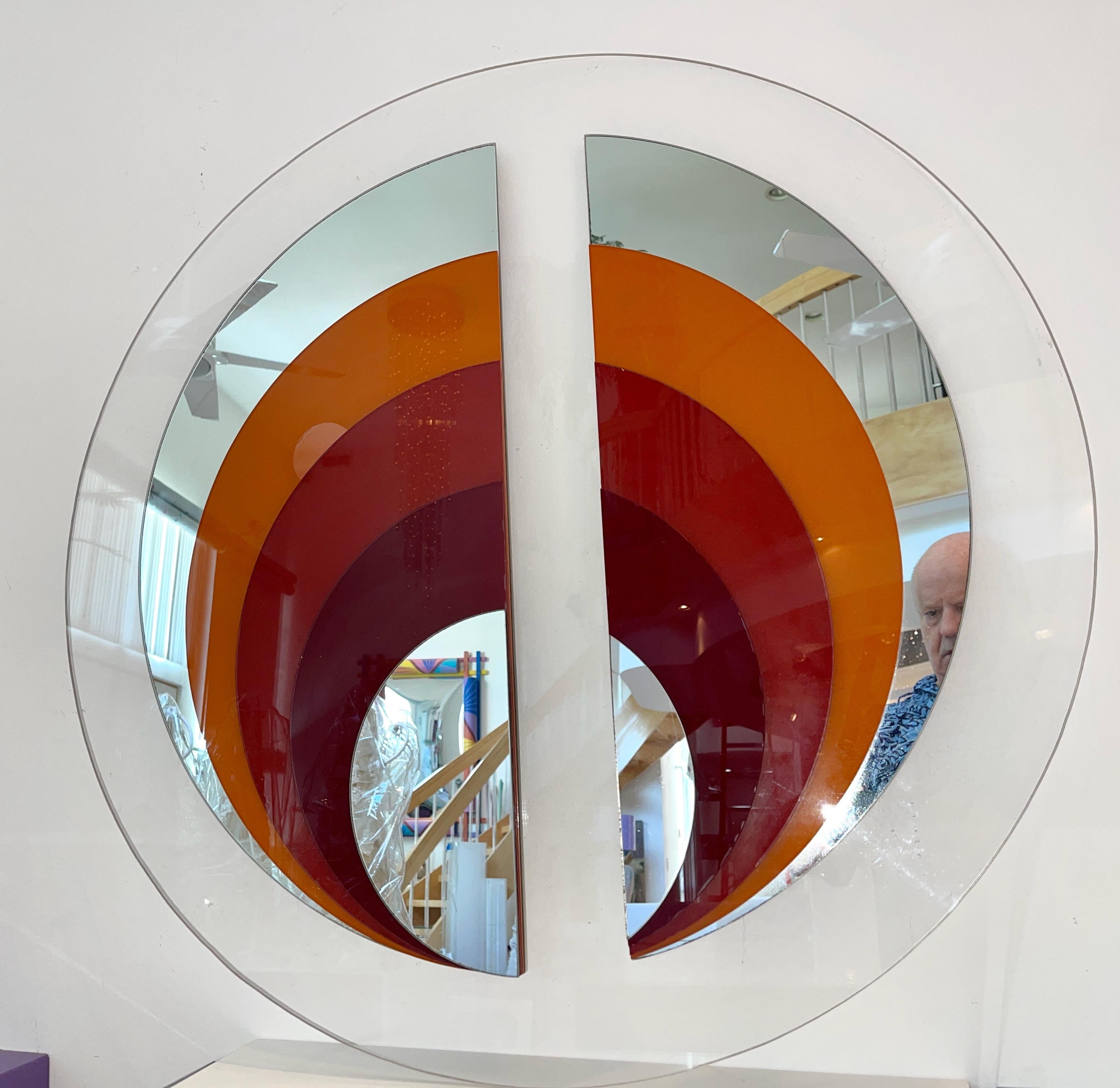 Rimadesio Style Space Age Mirror Signed S. Blaser '78 2