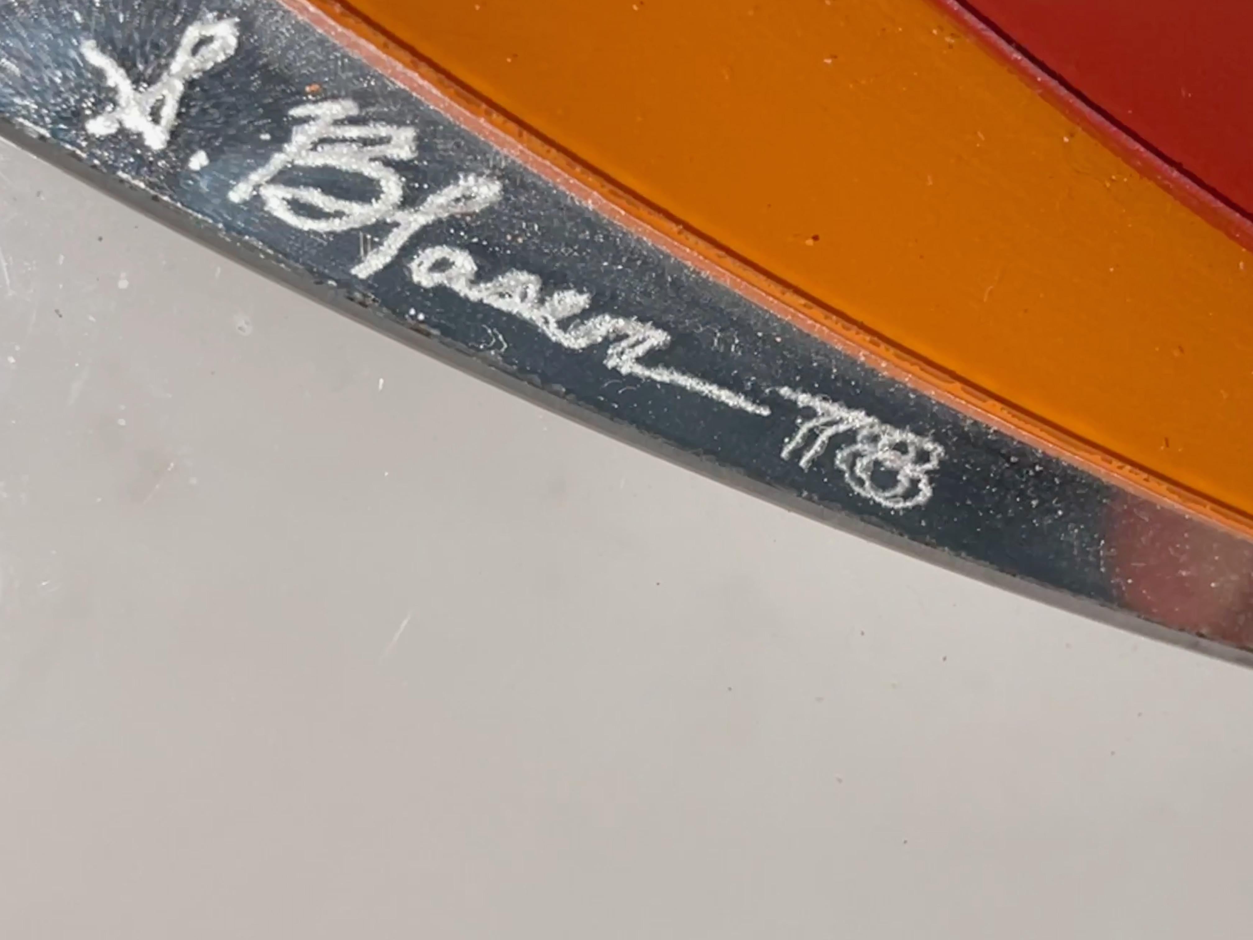 Rimadesio Style Space Age Mirror Signed S. Blaser '78 3