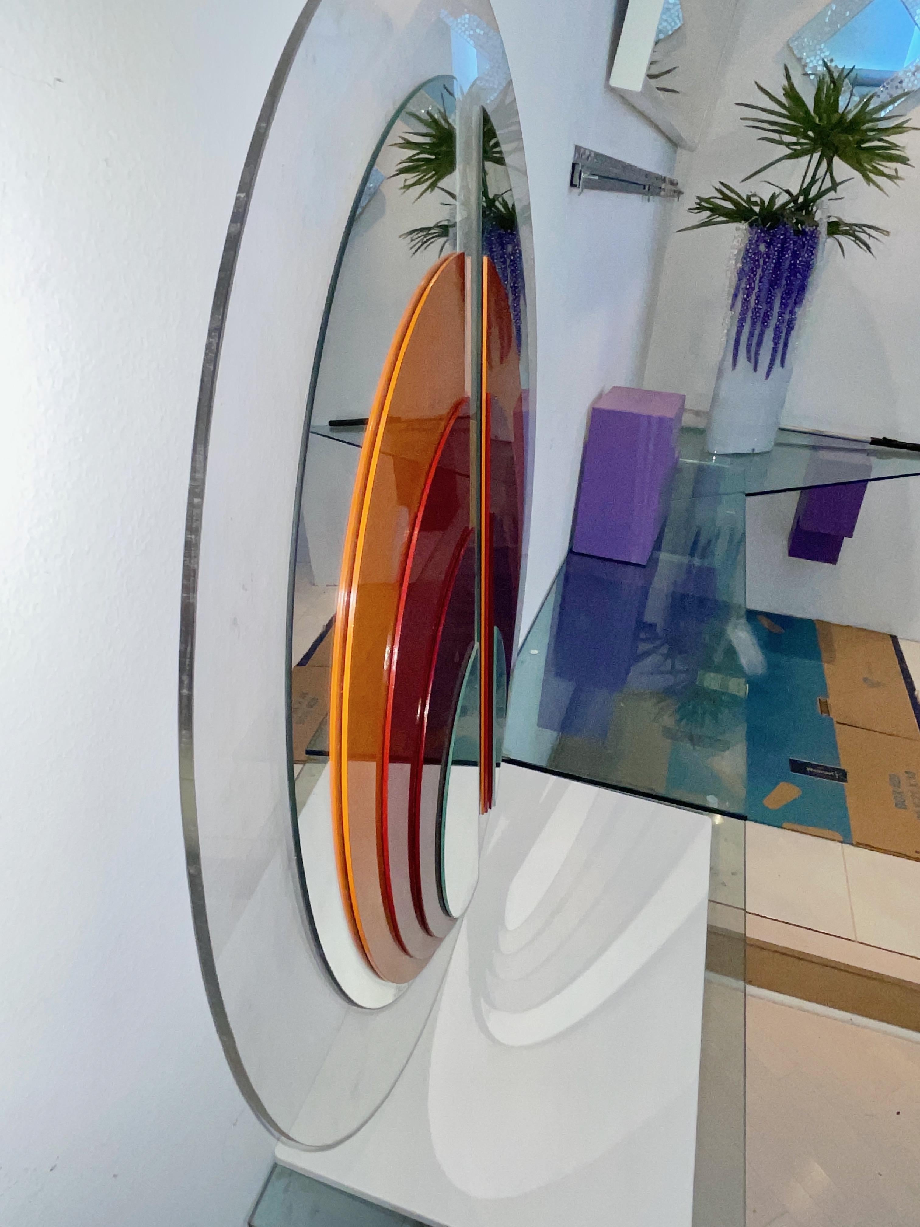 Rimadesio Style Space Age Mirror Signed S. Blaser '78 4