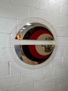 Rimadesio Style Space Age Round Mirror, Acrylic & Glass, 1970s