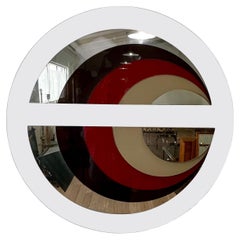 Rimadesio Style Space Age Round Mirror, Acrylic & Glass, 1970s