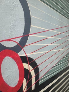 Abstract, geometric shapes, bright colors on special paper for oil painting