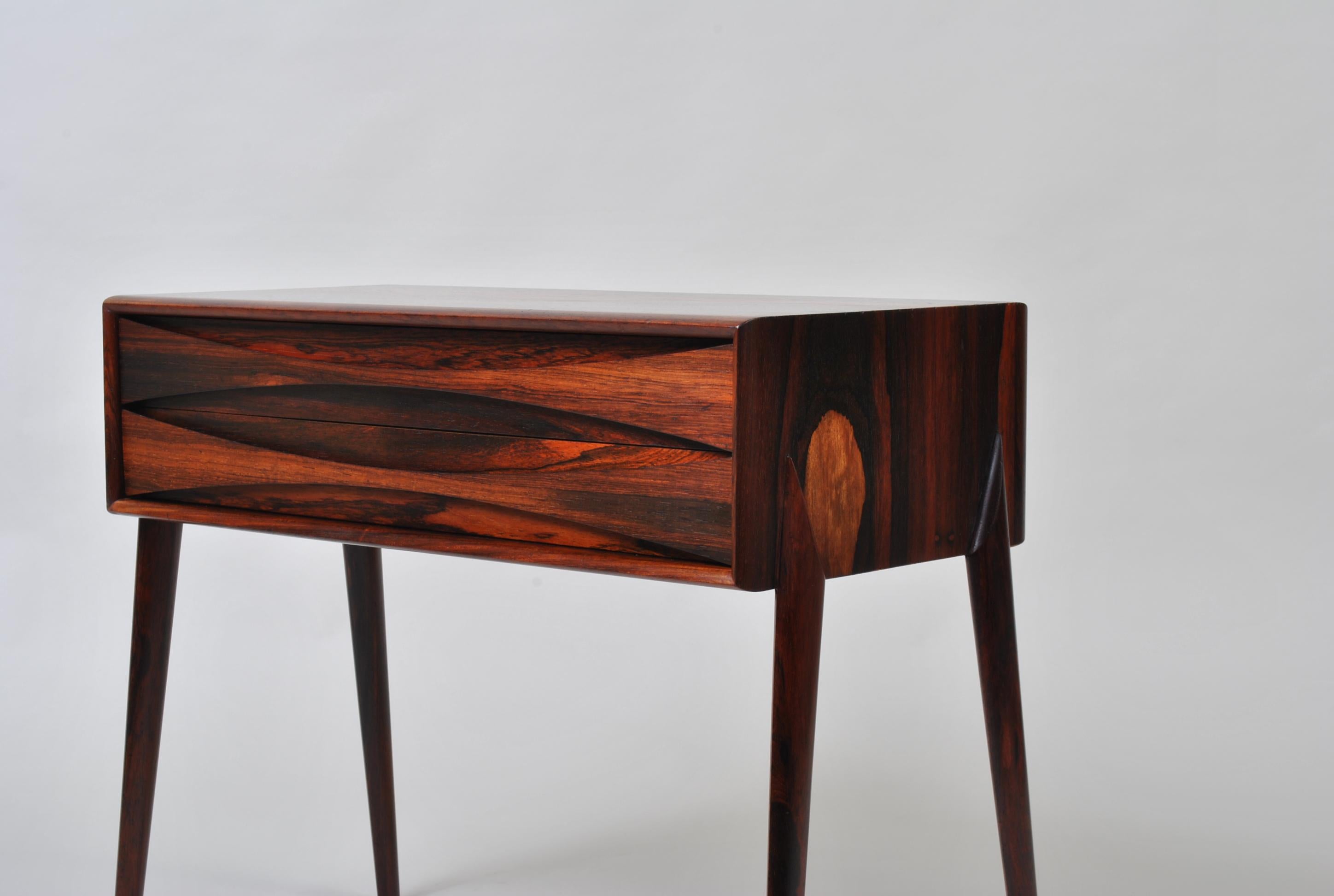 Scandinavian Modern Rimbert Sandholdt Rosewood Chest, Side Table