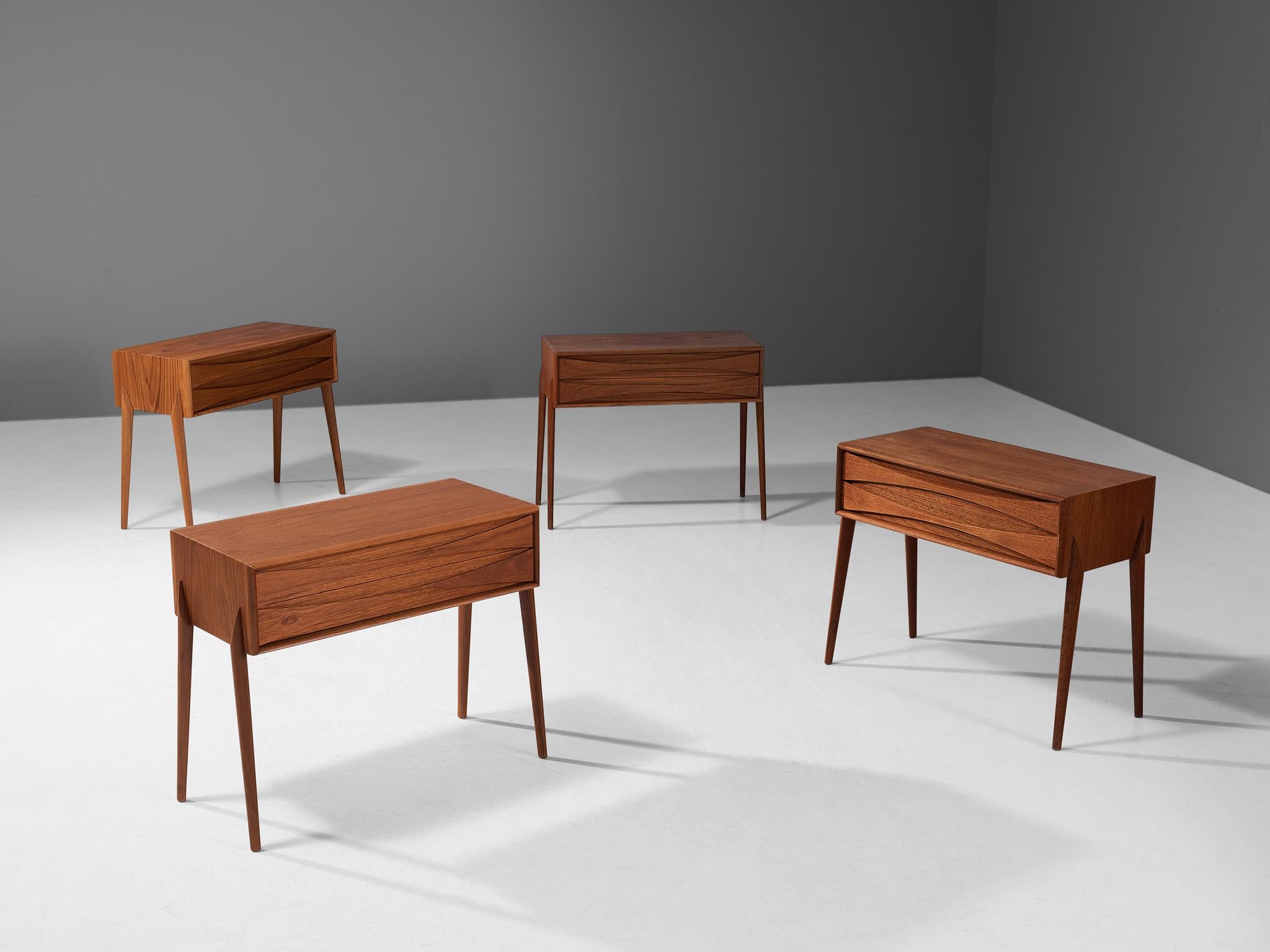 Rimbert Sandholt for Ateljé Glas & Trä Pair of Night Stands in Teak 2