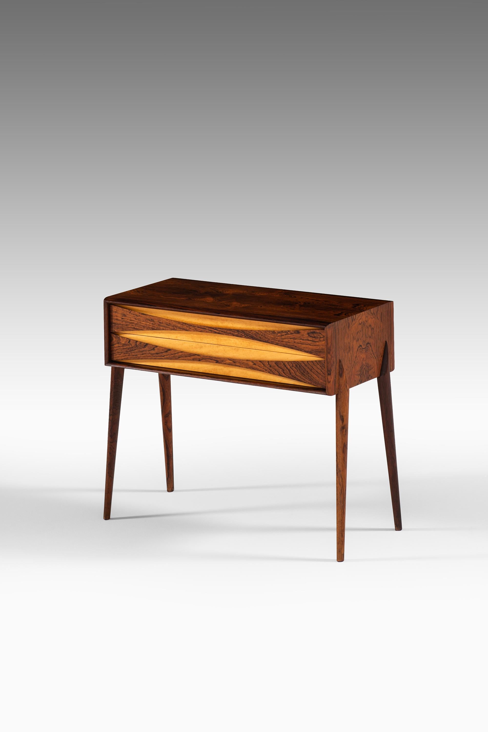 Swedish Rimbert Sandholt Side Table in Rosewood by Glas & Trä Hovmantorp in Sweden