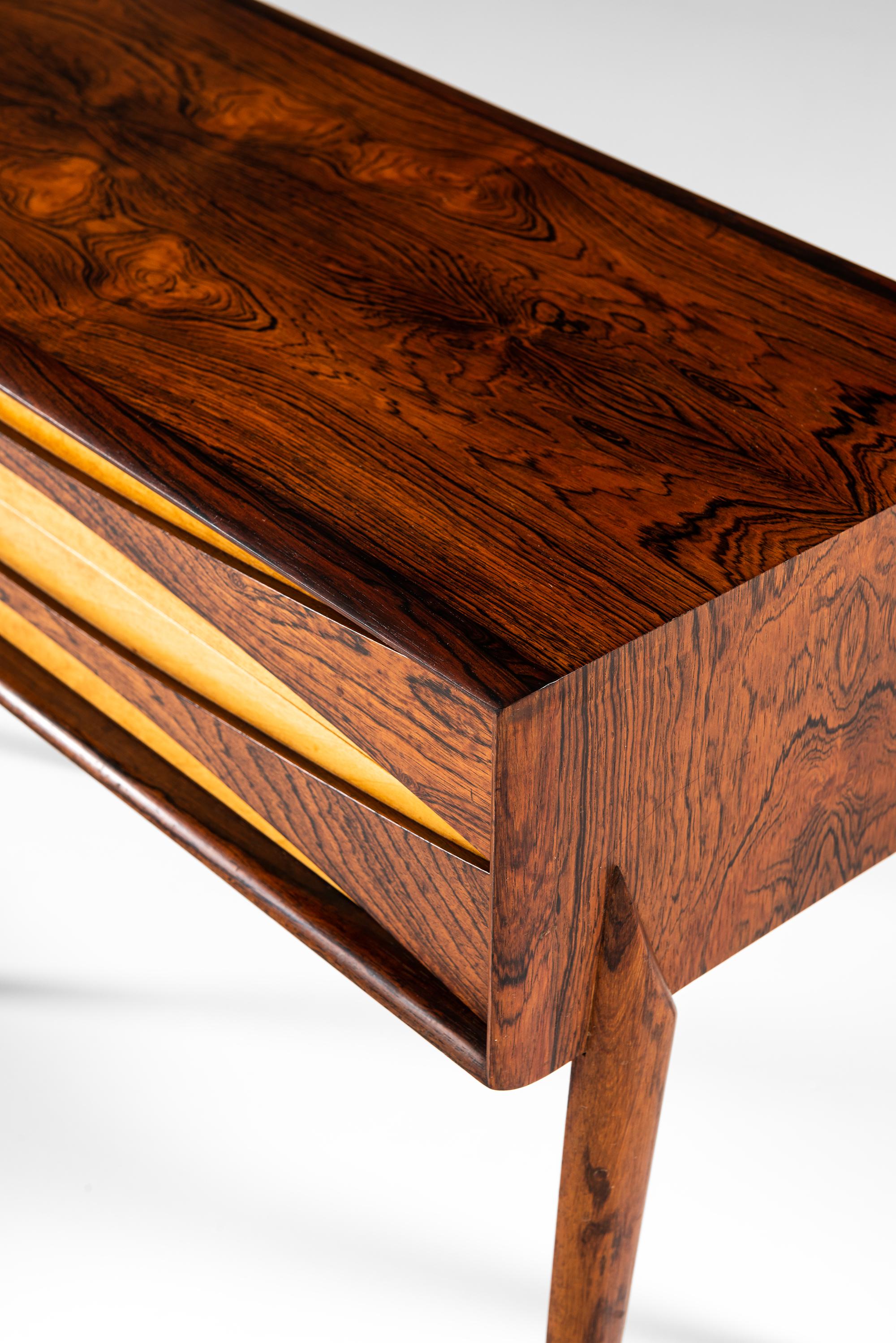 Mid-20th Century Rimbert Sandholt Side Table in Rosewood by Glas & Trä Hovmantorp in Sweden