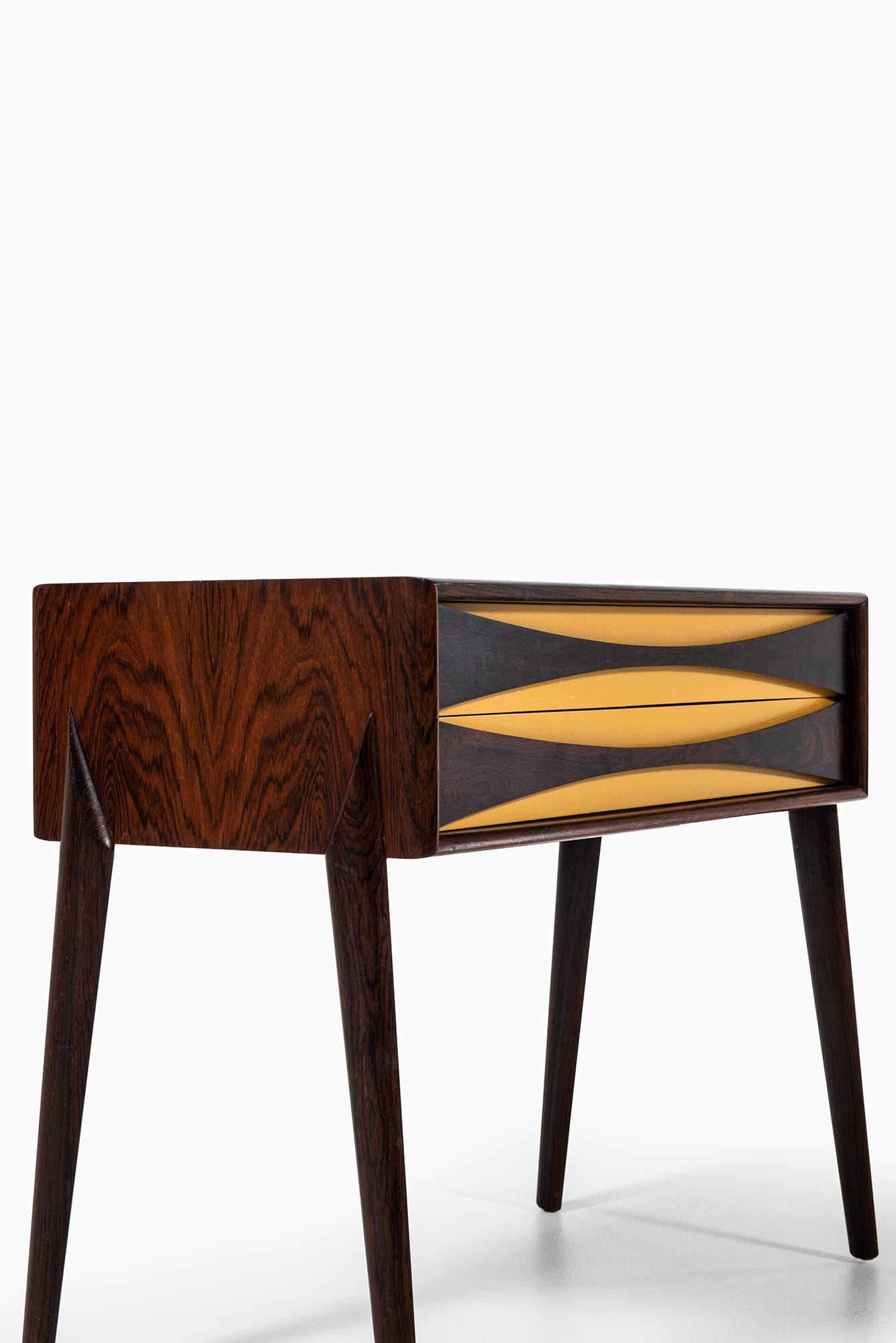 Mid-20th Century Rimbert Sandholt Side Tables in Rosewood by Glas & Trä Hovmantorp in Sweden 