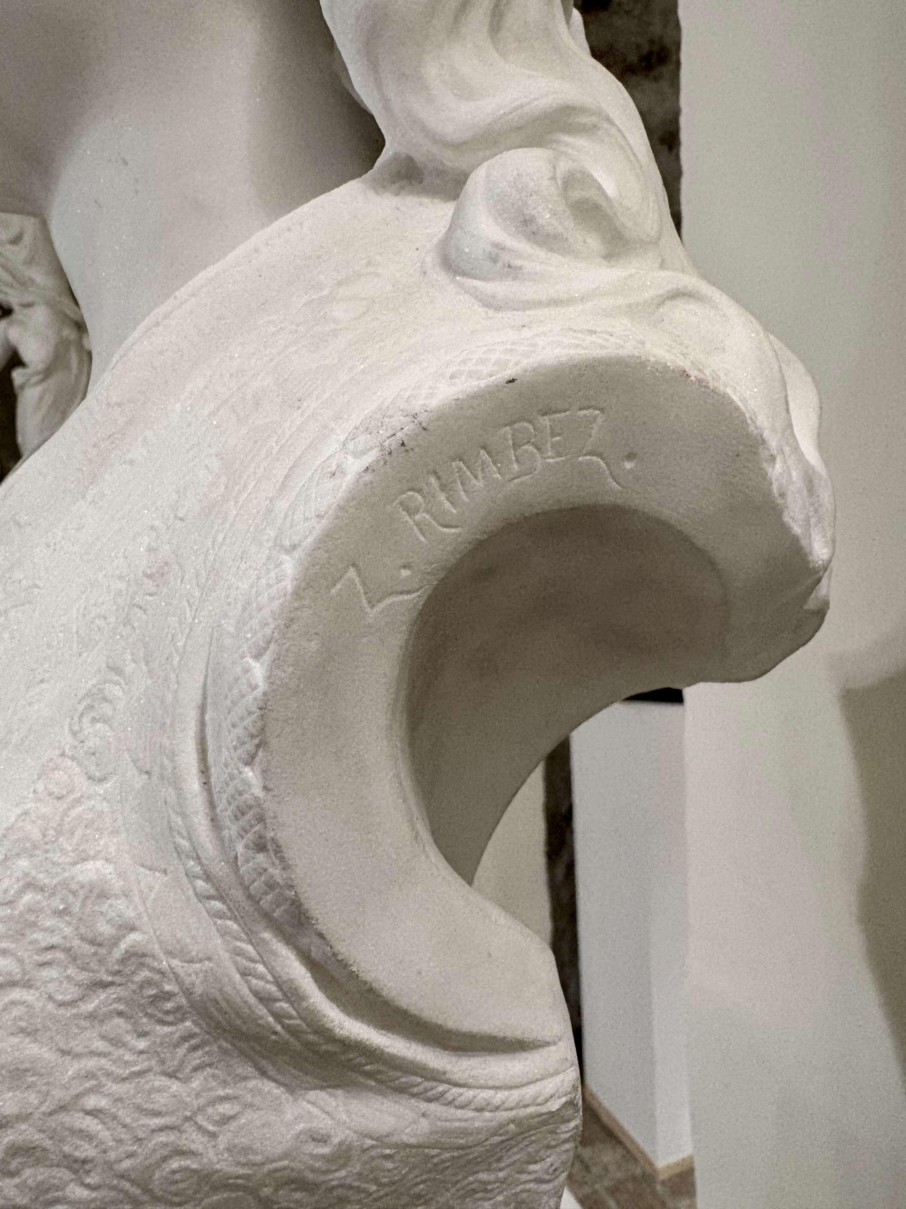 Grande Busto Orientalista in Marmo di Armida Scuola Francese XIX secolo Firmato For Sale 7