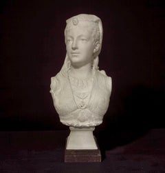 Large Orientalist Bust in Marble of Armida French School 19th century Signed