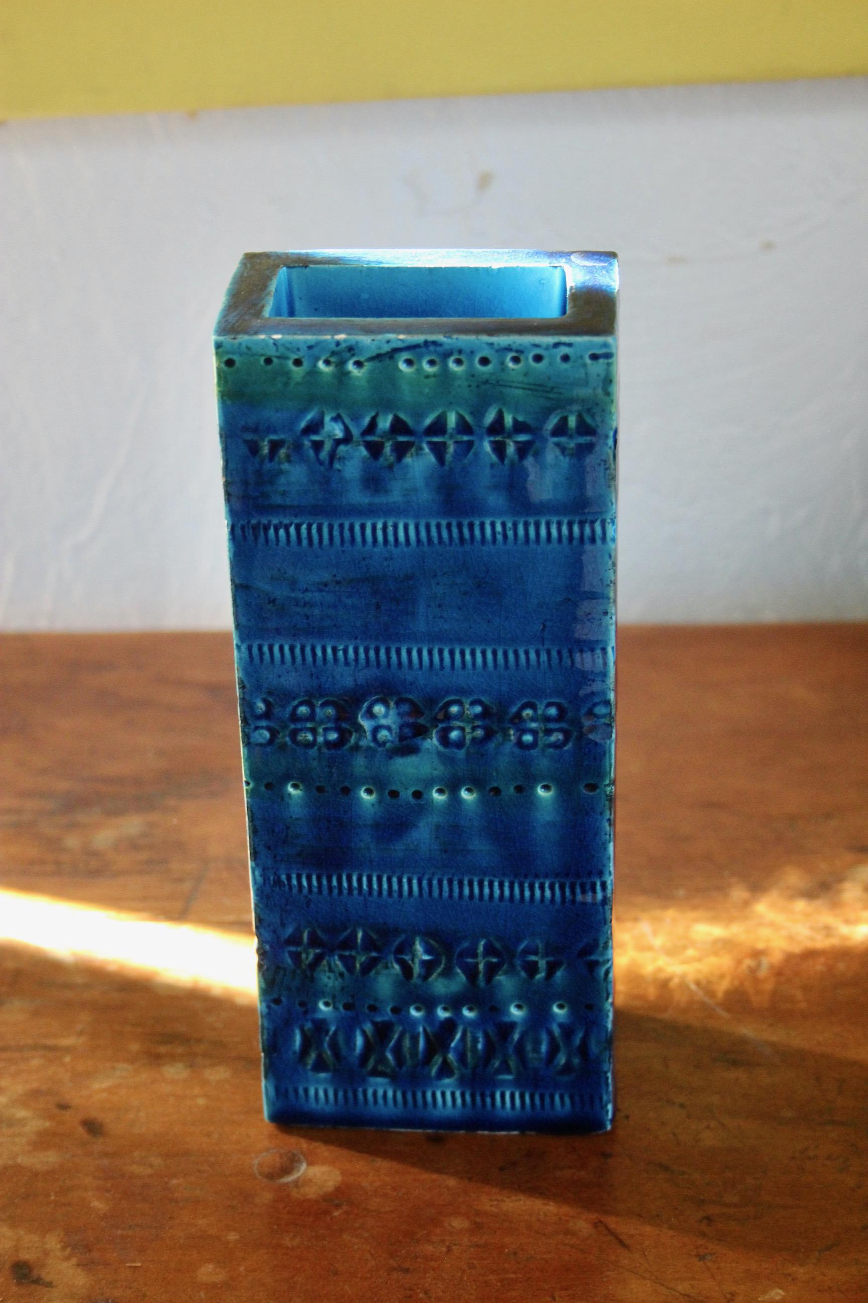 Italian Rimini Blu Aldo Londi vase For Sale
