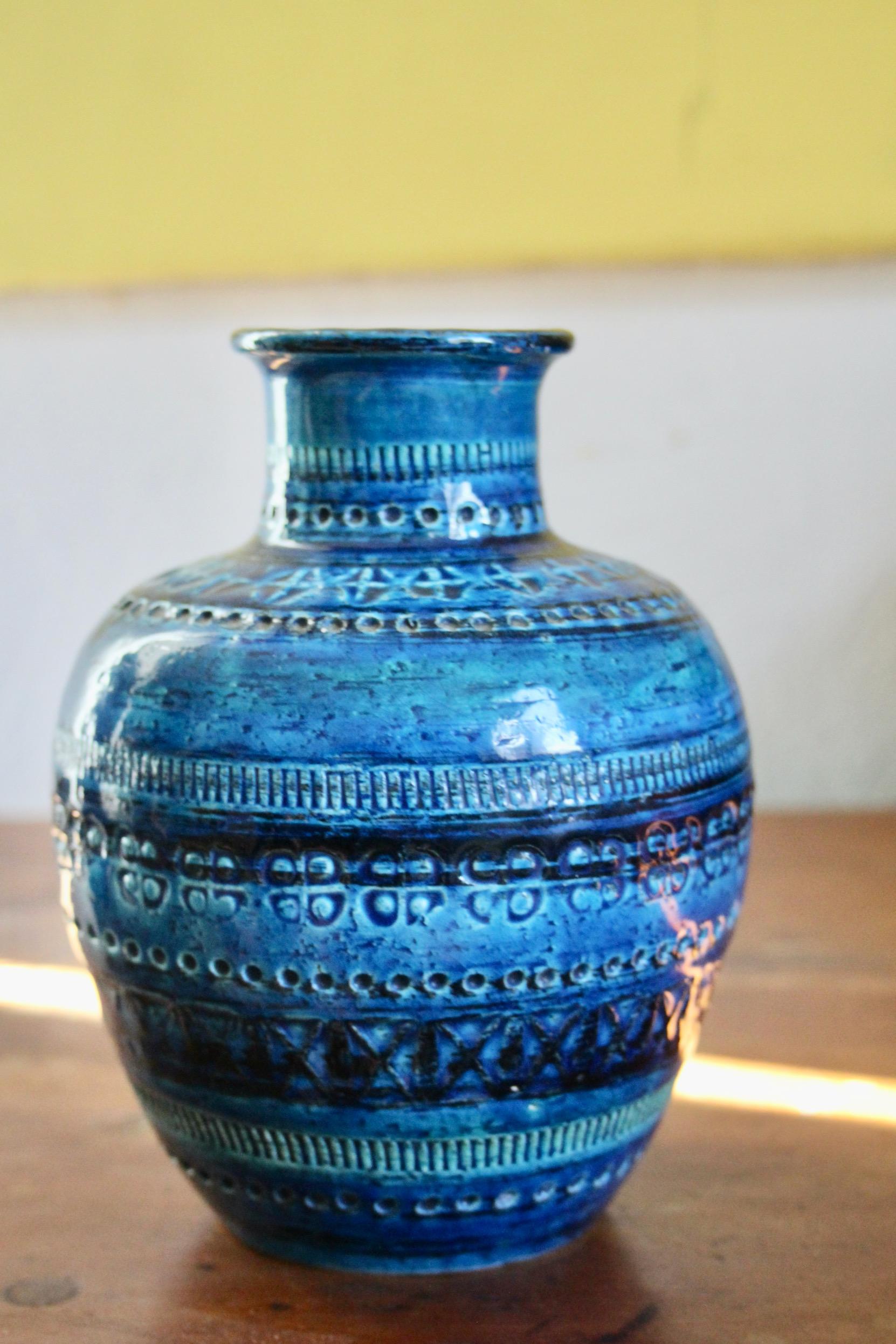 Rimini Blu Aldo Londi vase In Good Condition For Sale In grand Lancy, CH