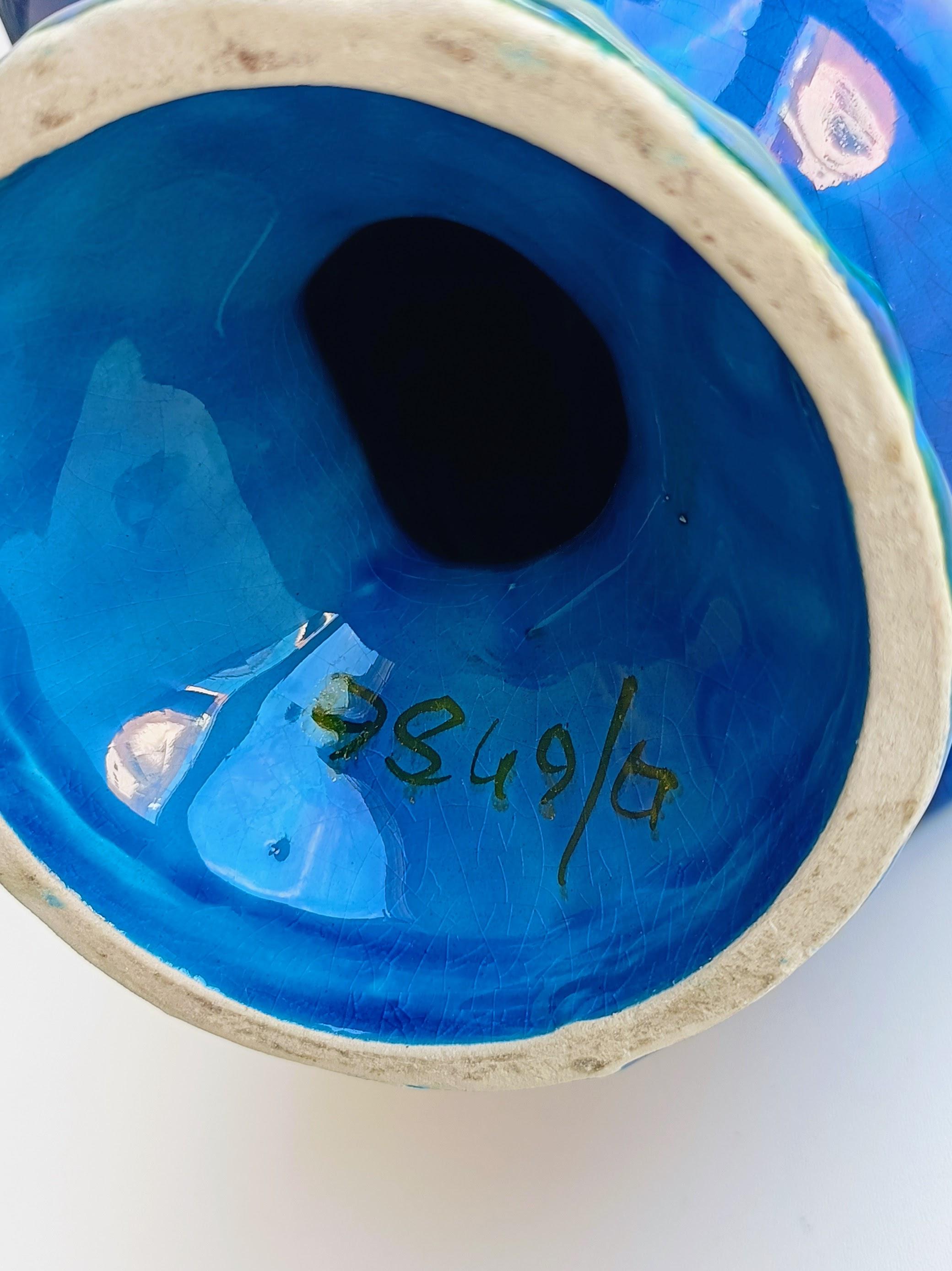 Mid-20th Century Rimini Blu by Aldo Londi for Bitossi Ceramic  Rooster 1960s