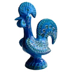 Rimini Blu by Aldo Londi for Bitossi Ceramic Rooster 1960s