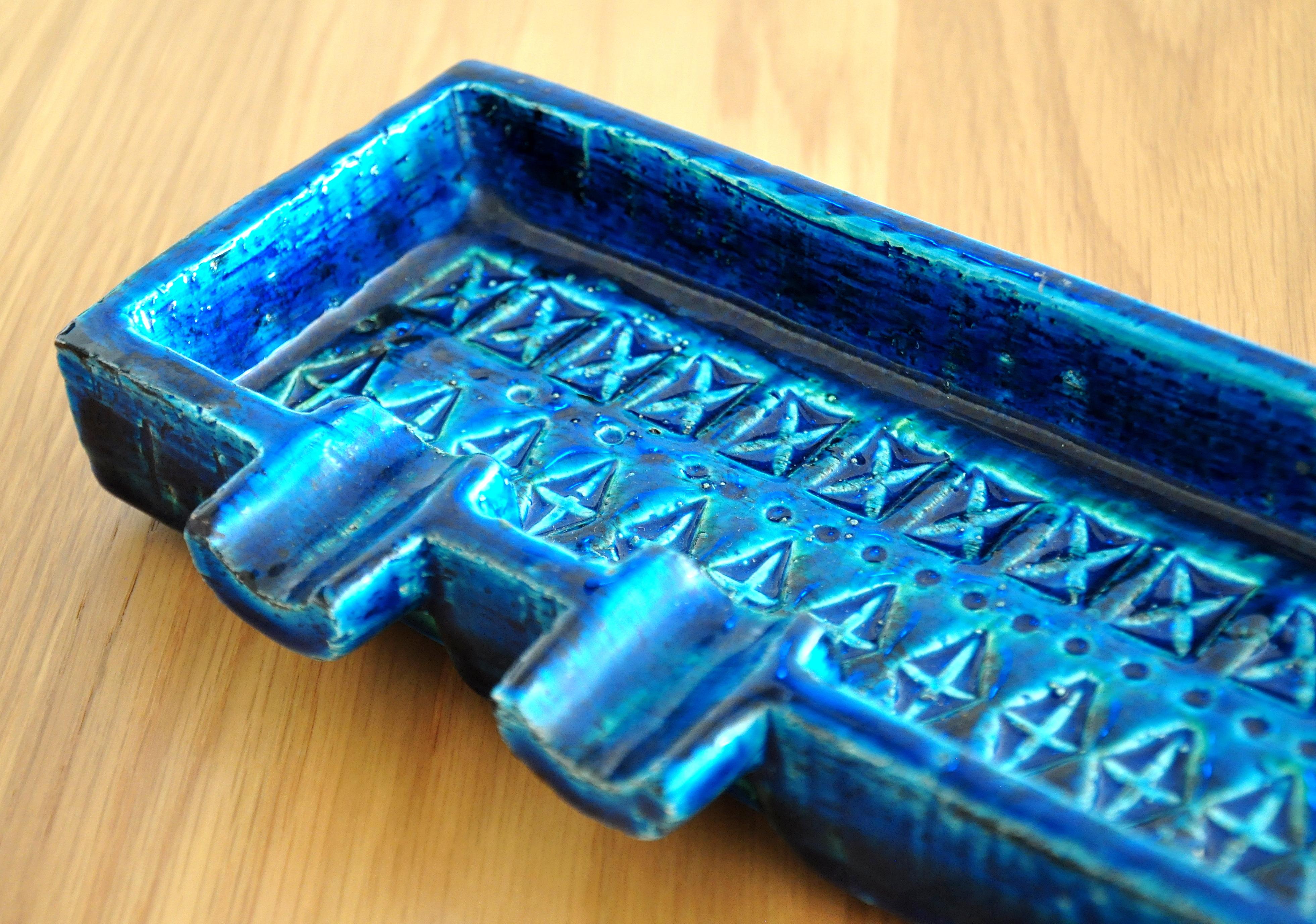 Mid-Century Modern Rimini Blu Catchall Ashtray by Aldo Londi for Bitossi, Made in Italy For Sale