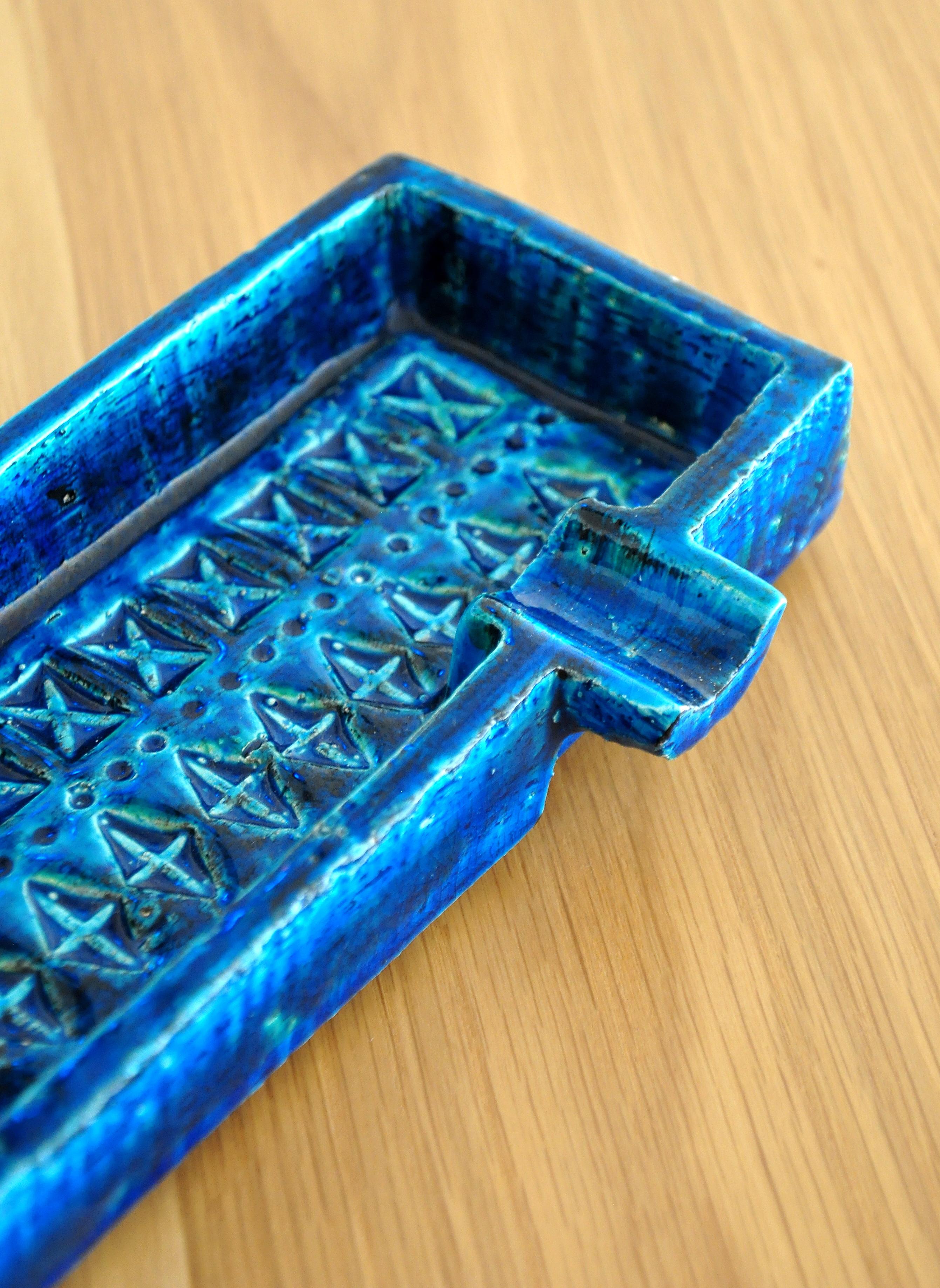 20th Century Rimini Blu Catchall Ashtray by Aldo Londi for Bitossi, Made in Italy For Sale