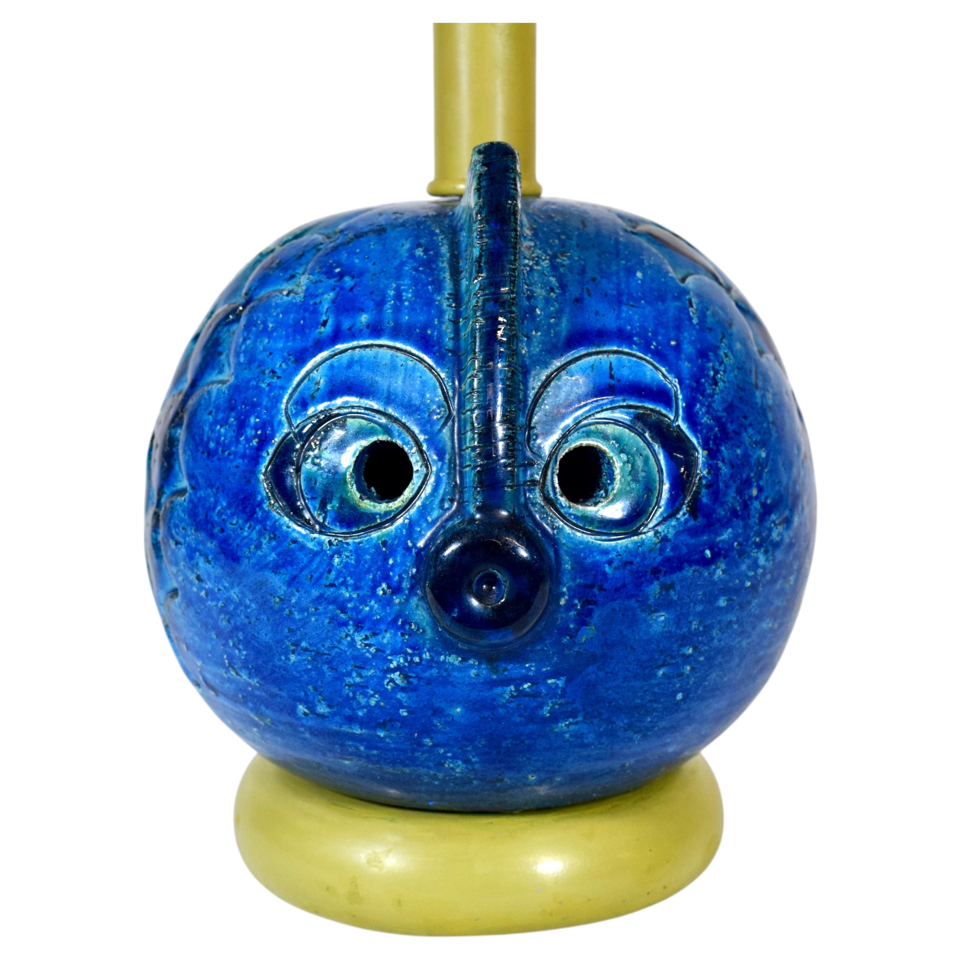 Rimini Blu Ceramic Fish Lamp by Aldo Londi for Bitossi, Italy 1970s