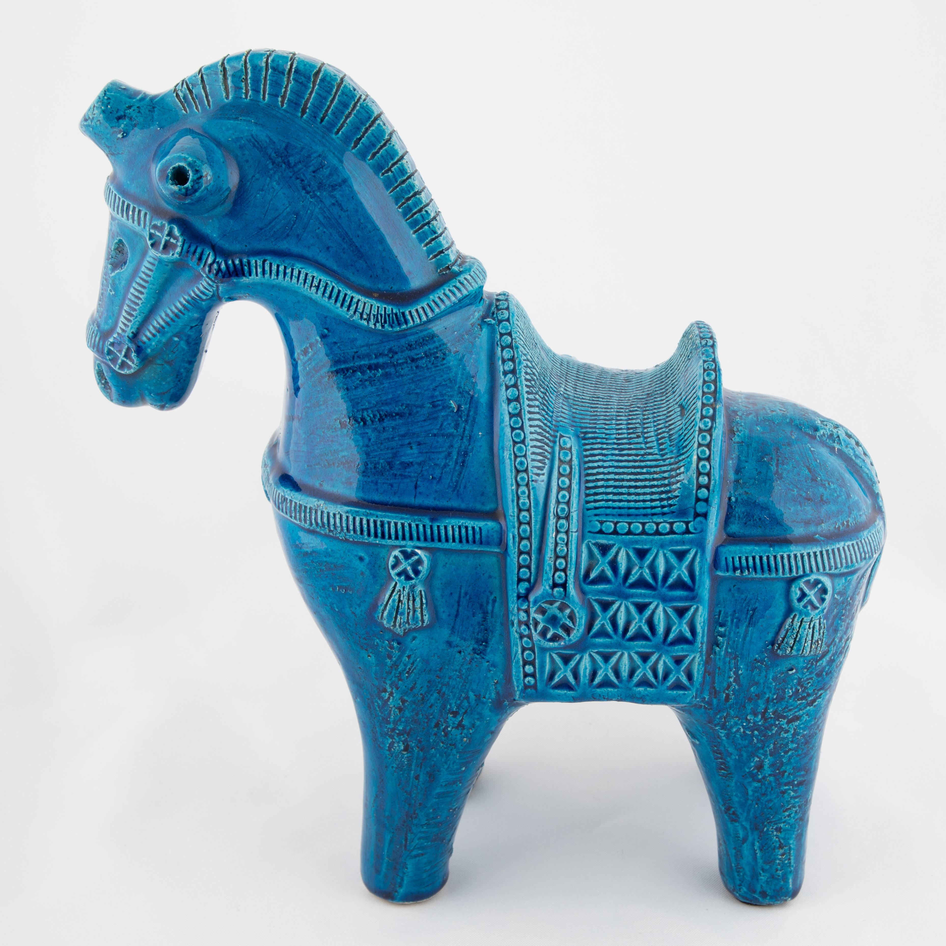 blue ceramic horse