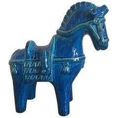 "Rimini Blu" Ceramic Horse by Aldo Londi for Bitossi/Flavia
