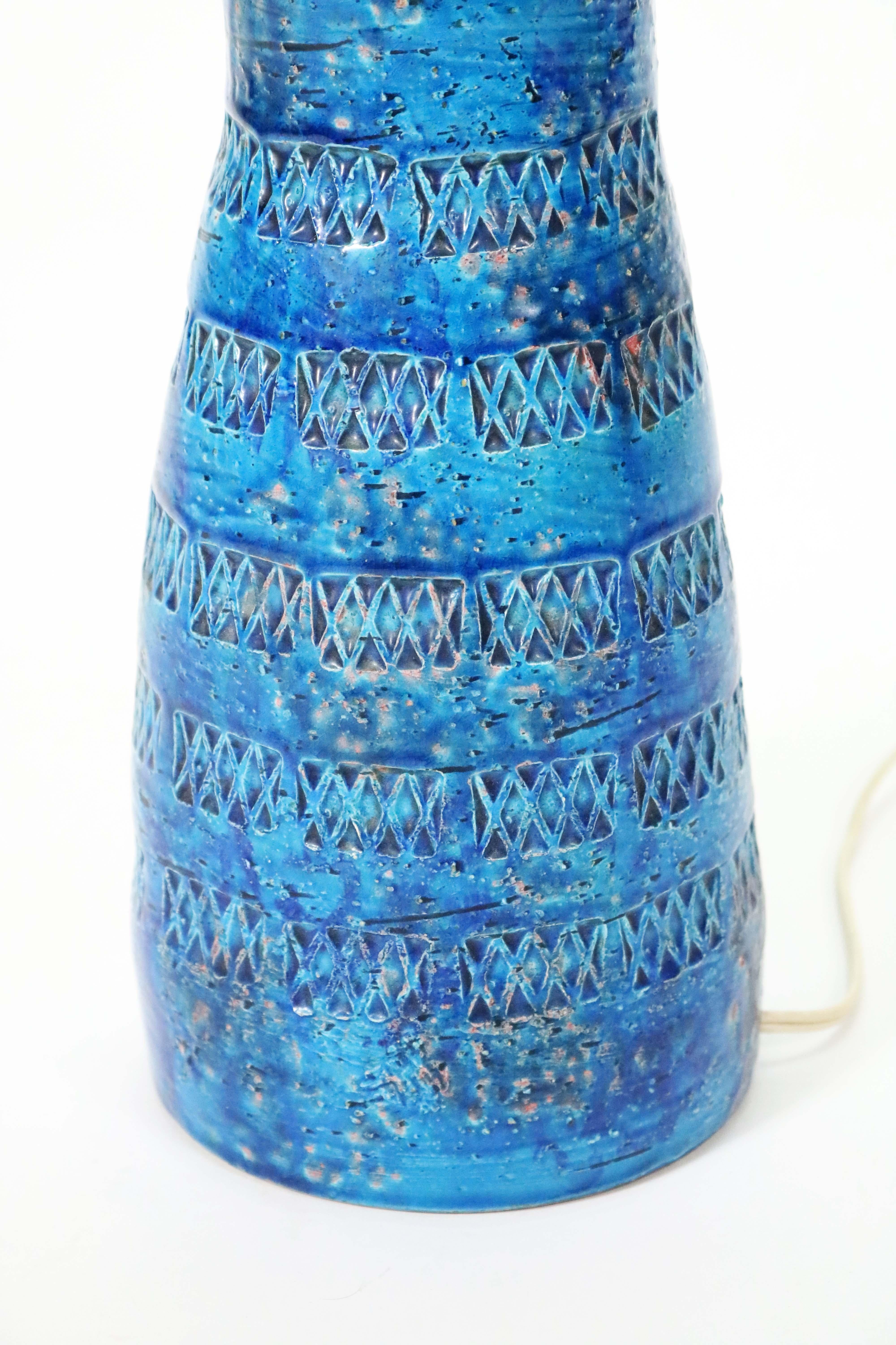 'Rimini Blu' Ceramic Lamp by Aldo Londi for Bitossi 1