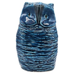 Gufo in ceramica Rimini Blu di Aldo Londi per Bitossi Ceramics, Italia, 1960 ca.