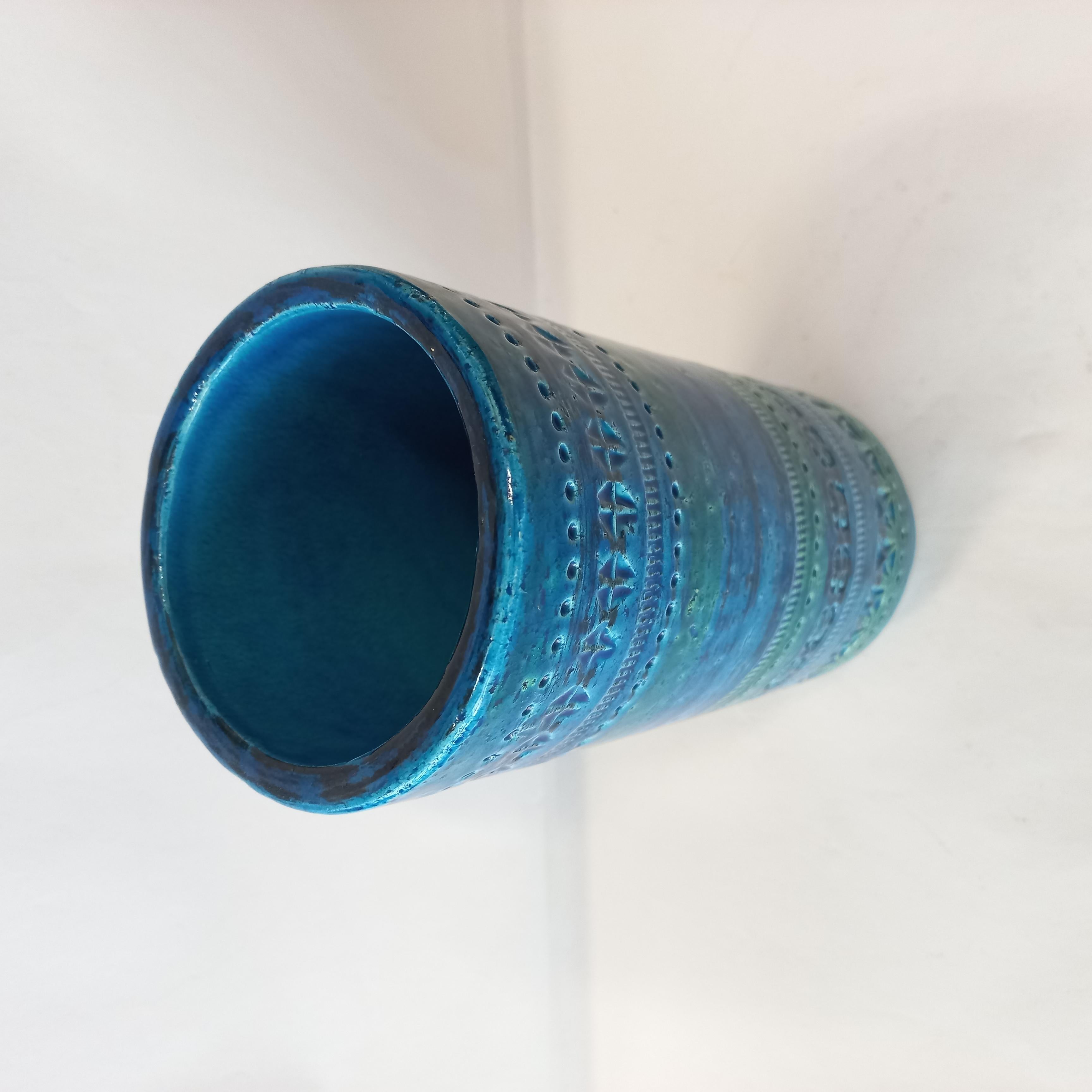 Rimini Blu Keramik Vase von Aldo Londi für Bitossi, 1950er (Mitte des 20. Jahrhunderts) im Angebot