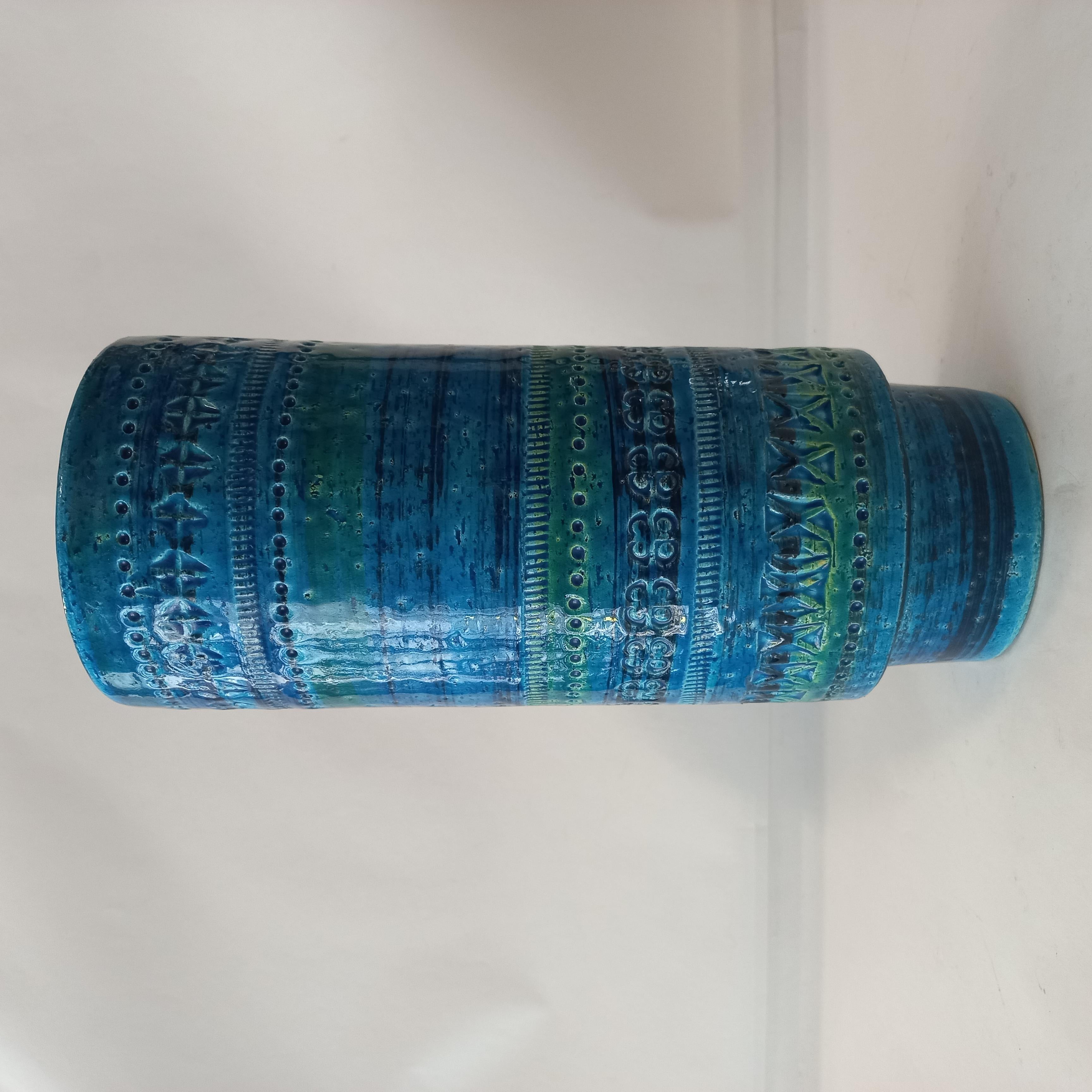 Rimini Blu Keramik Vase von Aldo Londi für Bitossi, 1950er im Angebot 1