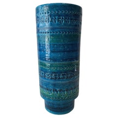 Rimini Blu Ceramic Vase by Aldo Londi for Bitossi, 1950s