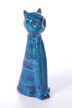 Rimini Blue Cat Made of Ceramics by Aldo Londi, 1960