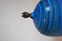 Rimini Blue Ceramic Table Lamp Attributed to Aldo Londi for Bitossi