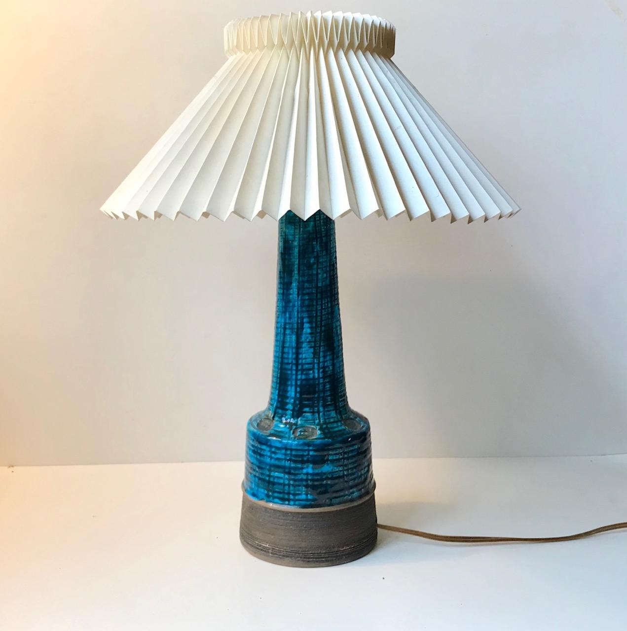 Italian Rimini Blue Ceramic Table Lamp by Aldo Londi for Bitossi, 1960s
