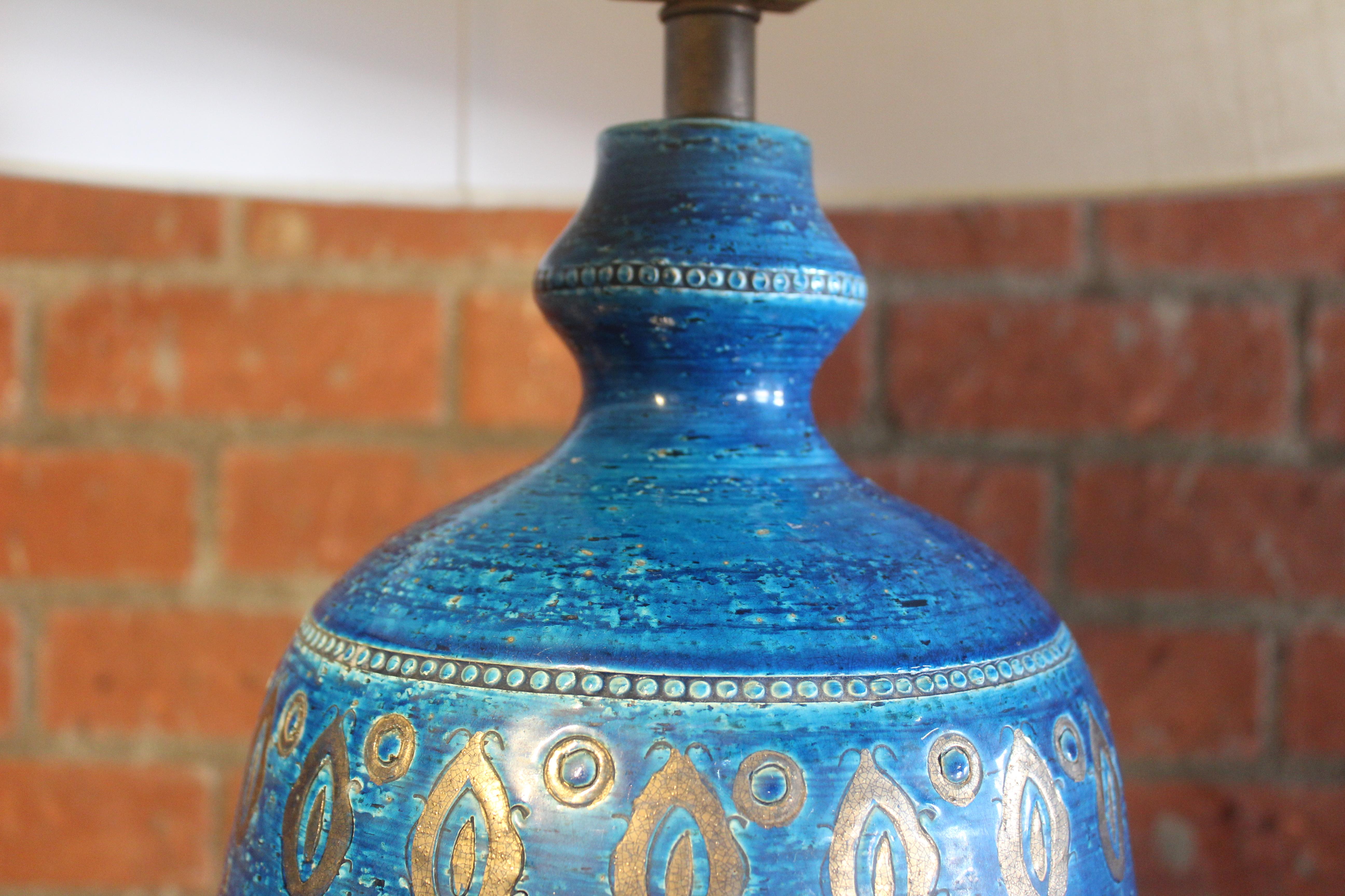 Ceramic Rimini Blue Table Lamp by Aldo Londi for Bitossi, Italy, 1960s
