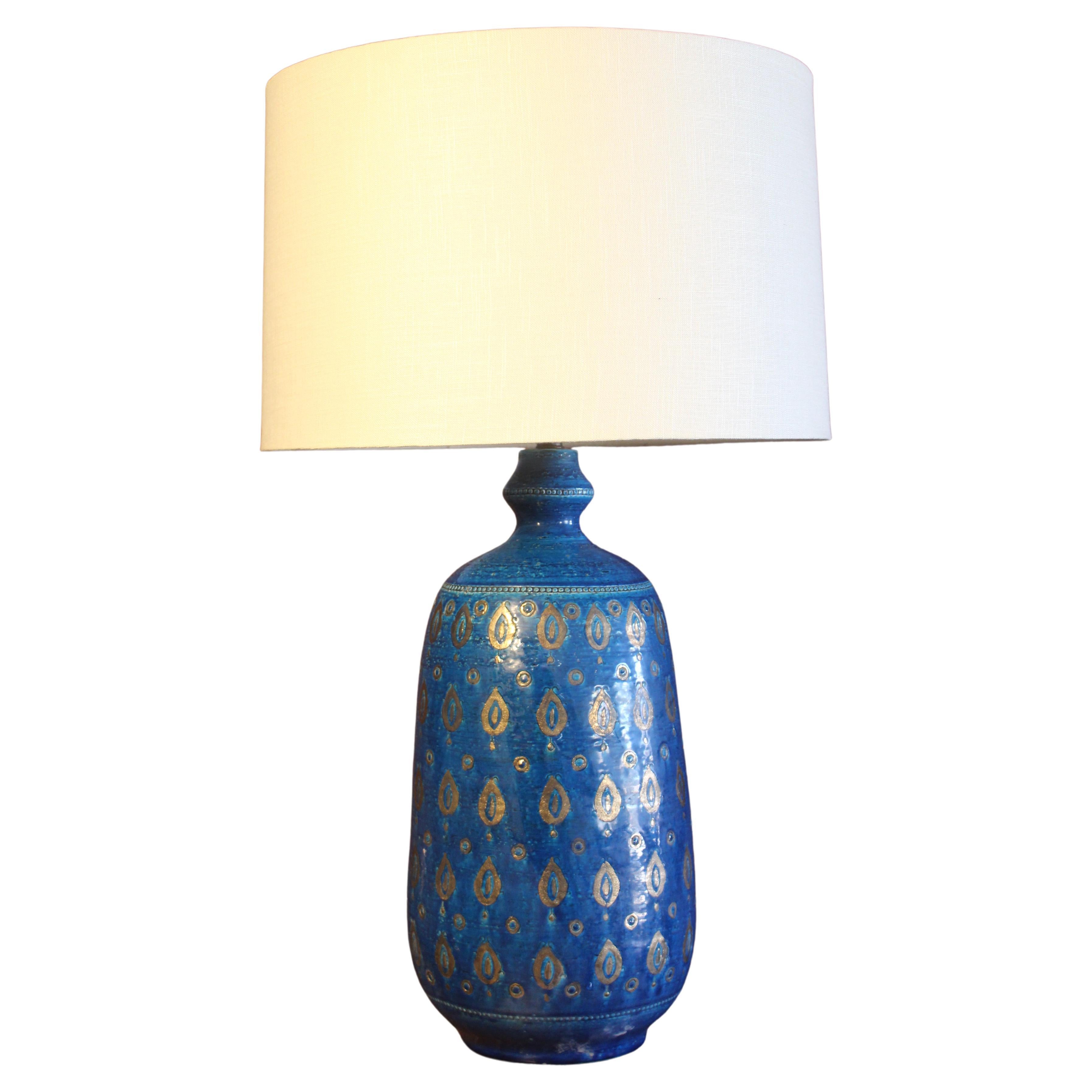 Rimini Blue Table Lamp by Aldo Londi for Bitossi, Italy, 1960s