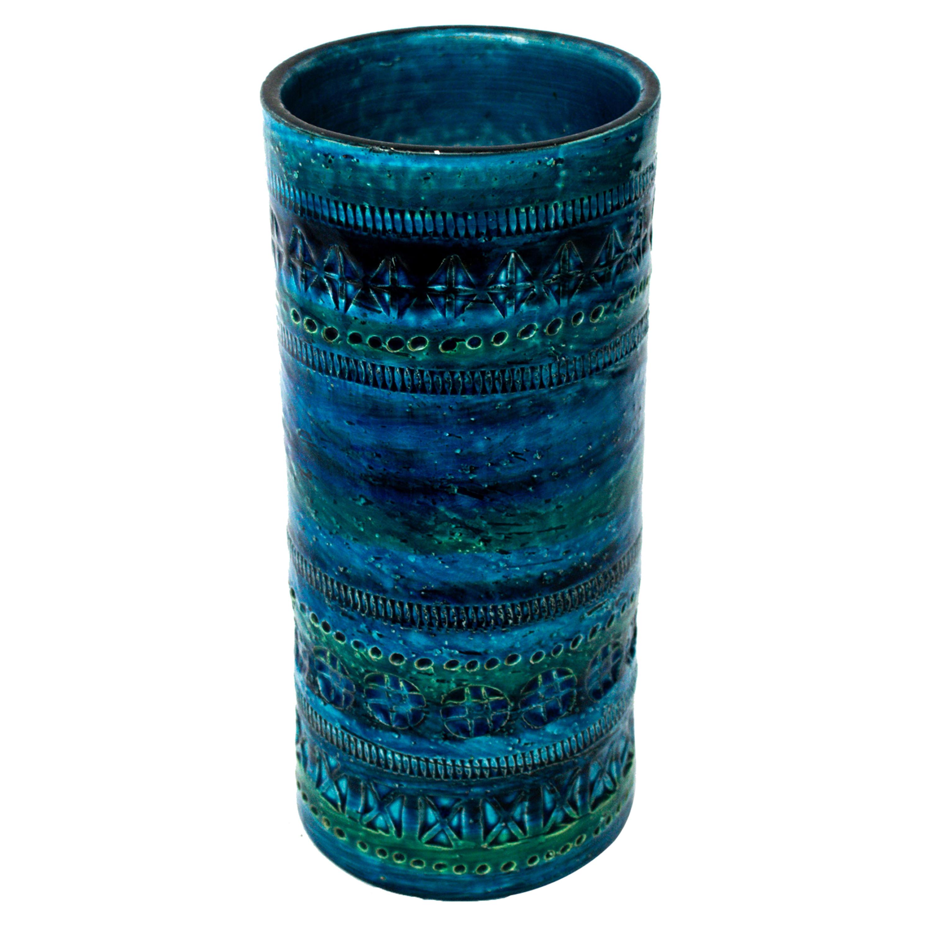 Rimini Cylindrical Ceramic Vase by Aldo Londi for Bitossi For Sale