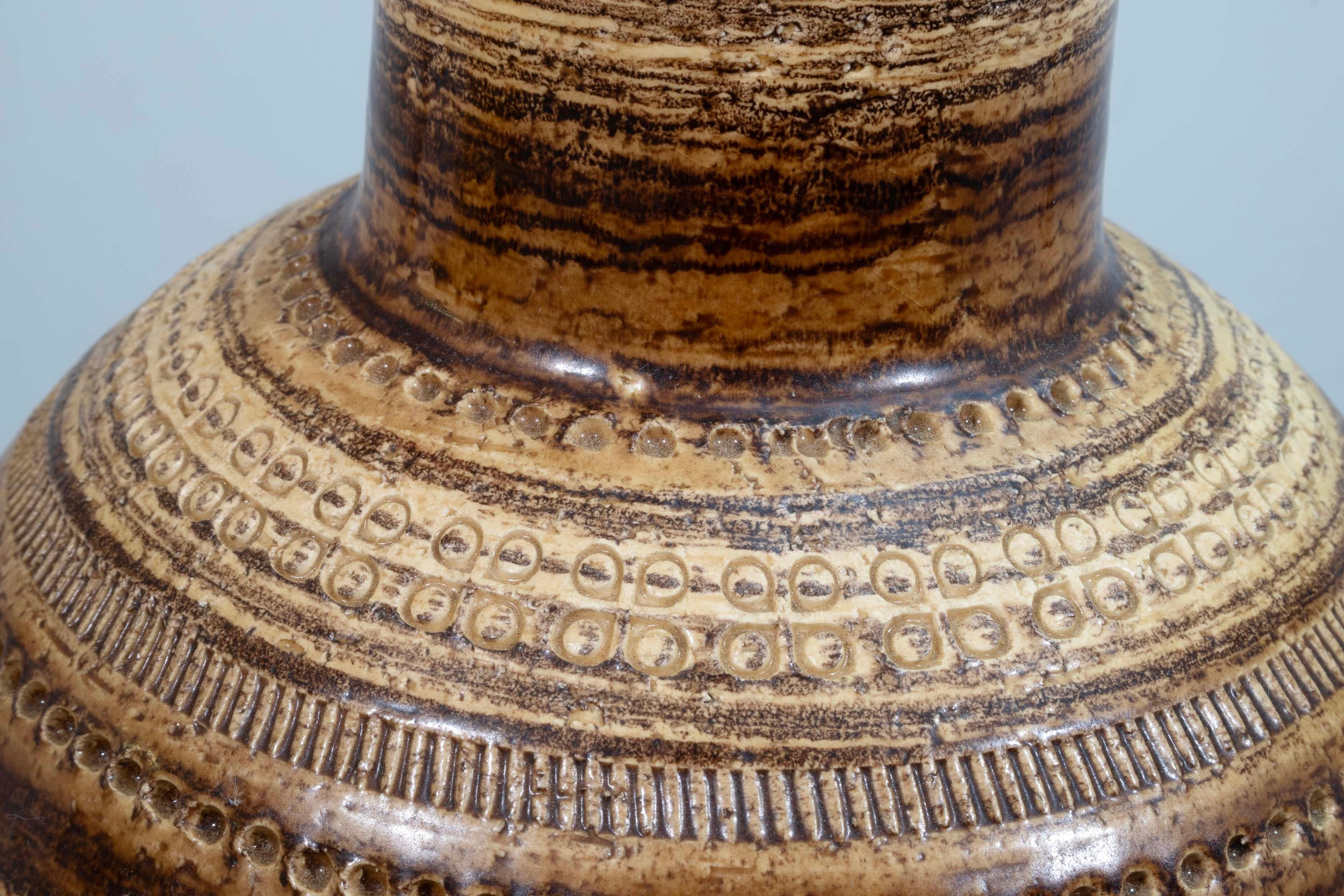 Unknown Rimini Sahara Bitossi Ceramic Pottery Vase for Raymor Mid Century Modern